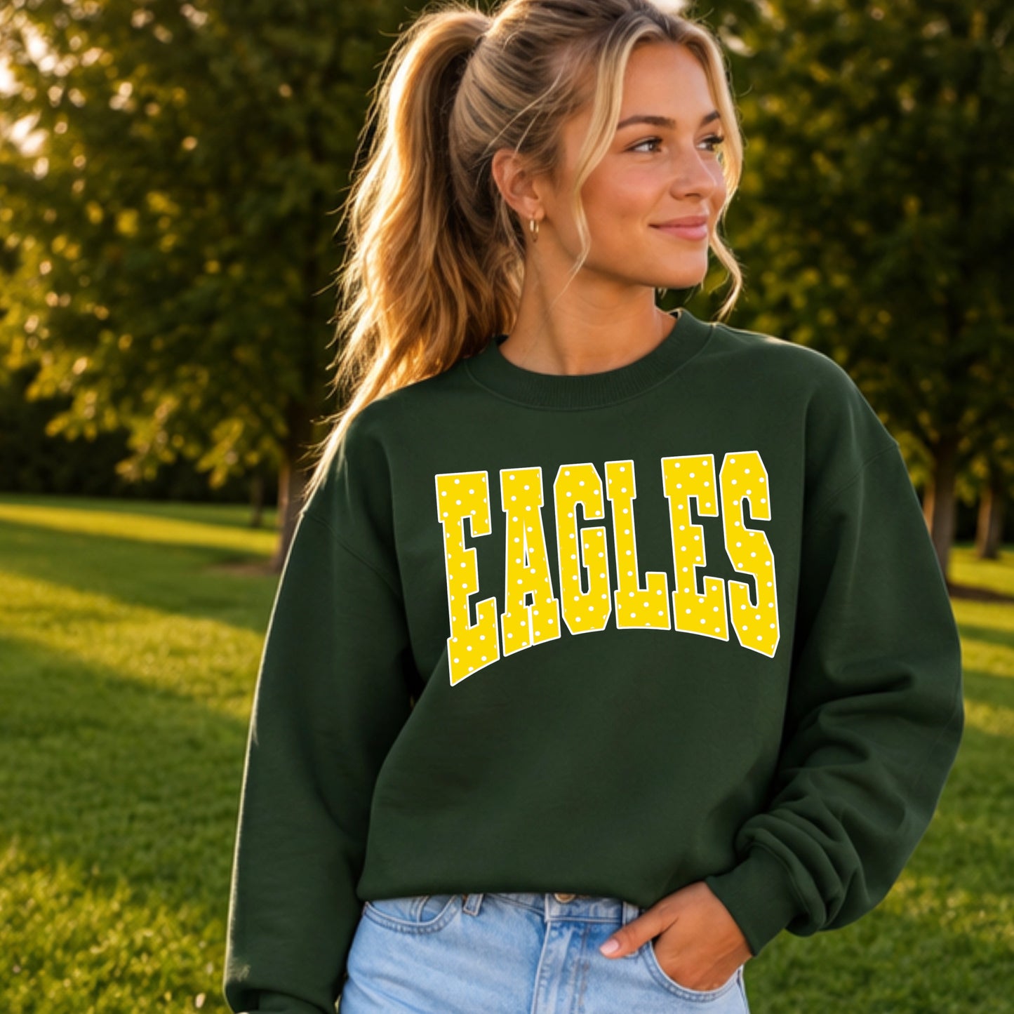 Eagles Polka Dot Youth Crewneck Sweatshirt
