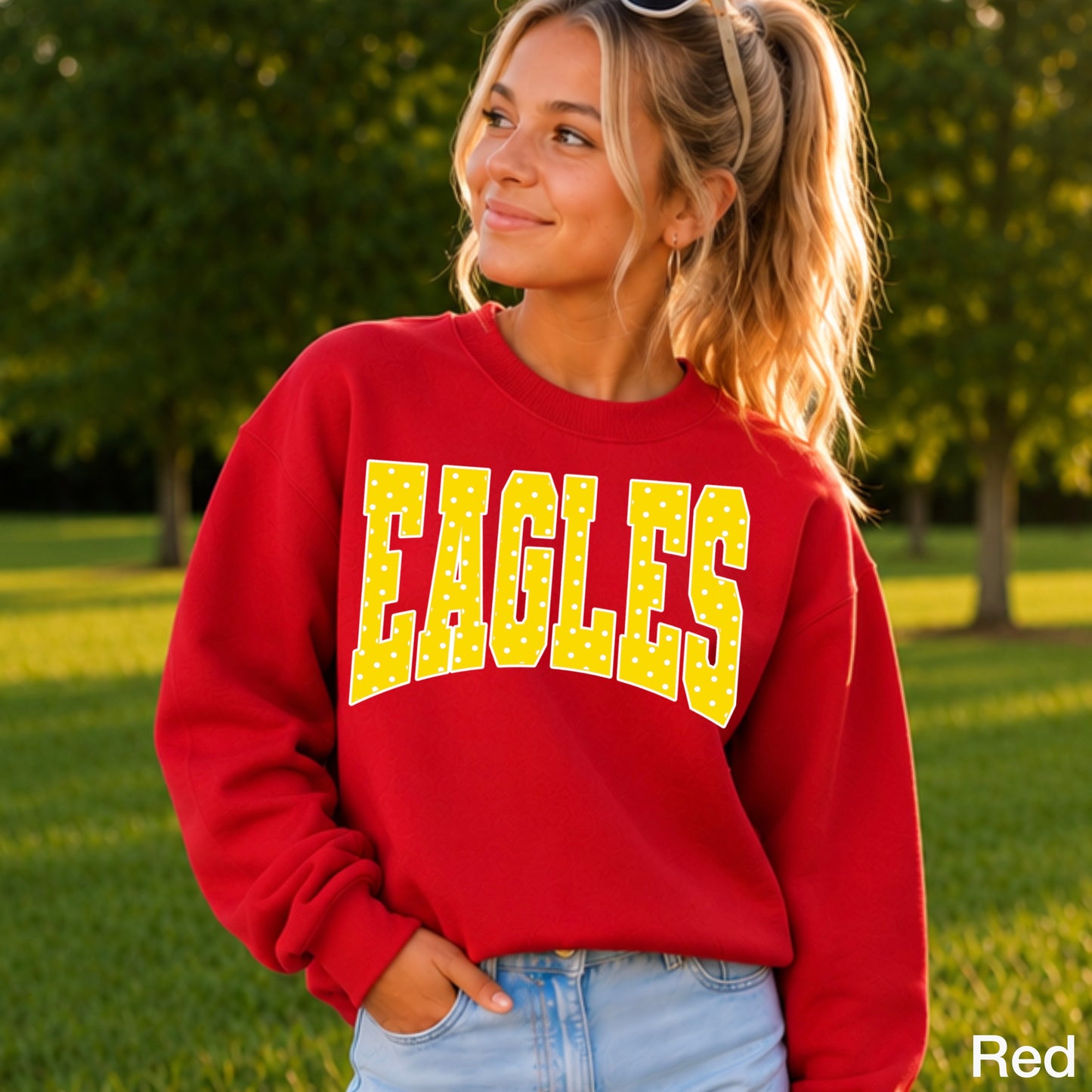 Eagles Polka Dot Youth Crewneck Sweatshirt