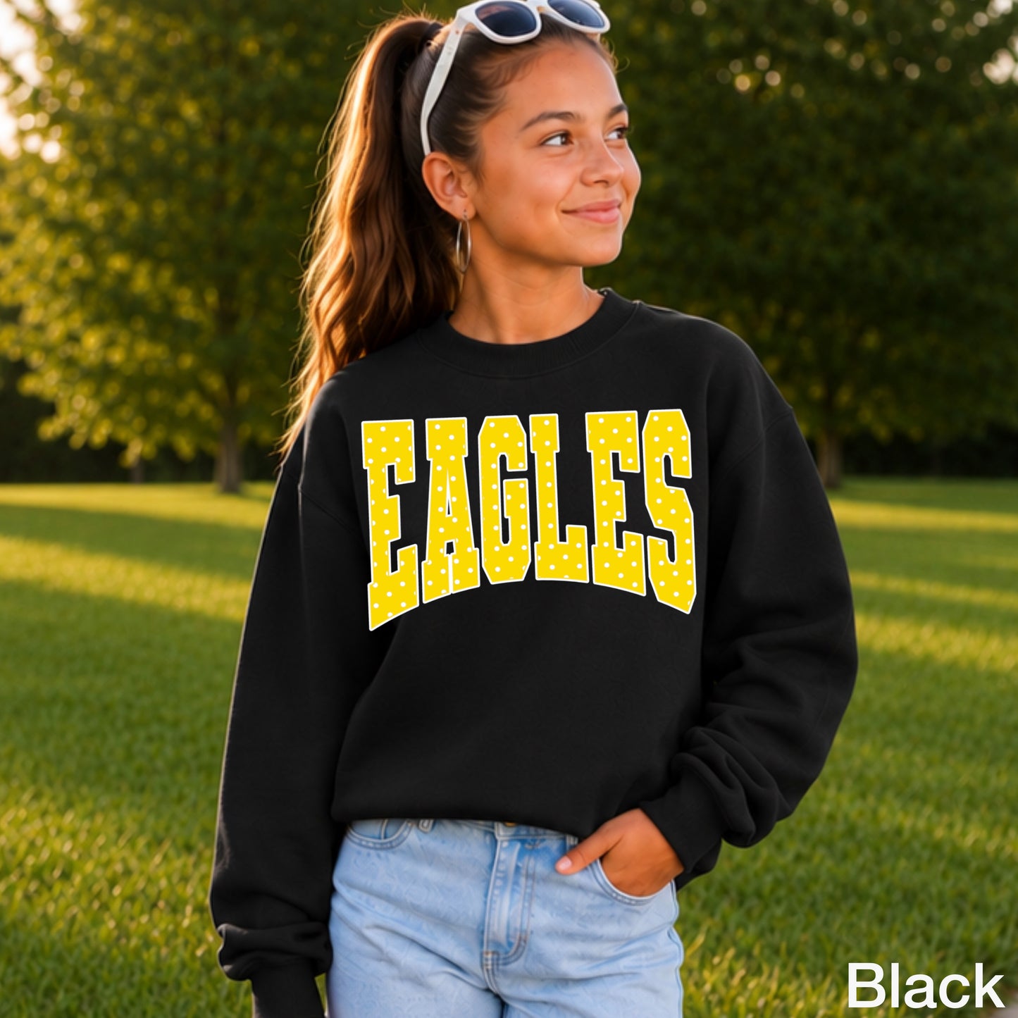 Eagles Polka Dot Youth Crewneck Sweatshirt