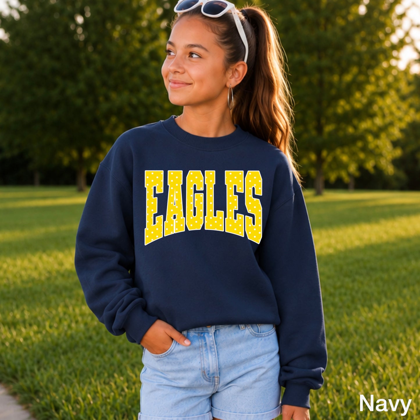 Eagles Polka Dot Youth Crewneck Sweatshirt