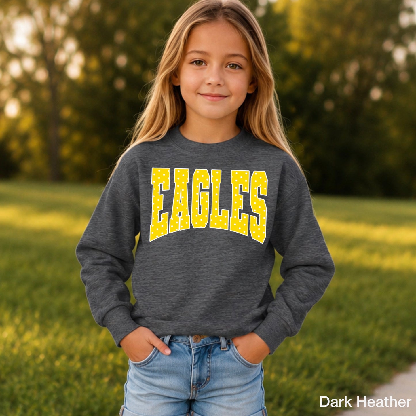 Eagles Polka Dot Youth Crewneck Sweatshirt