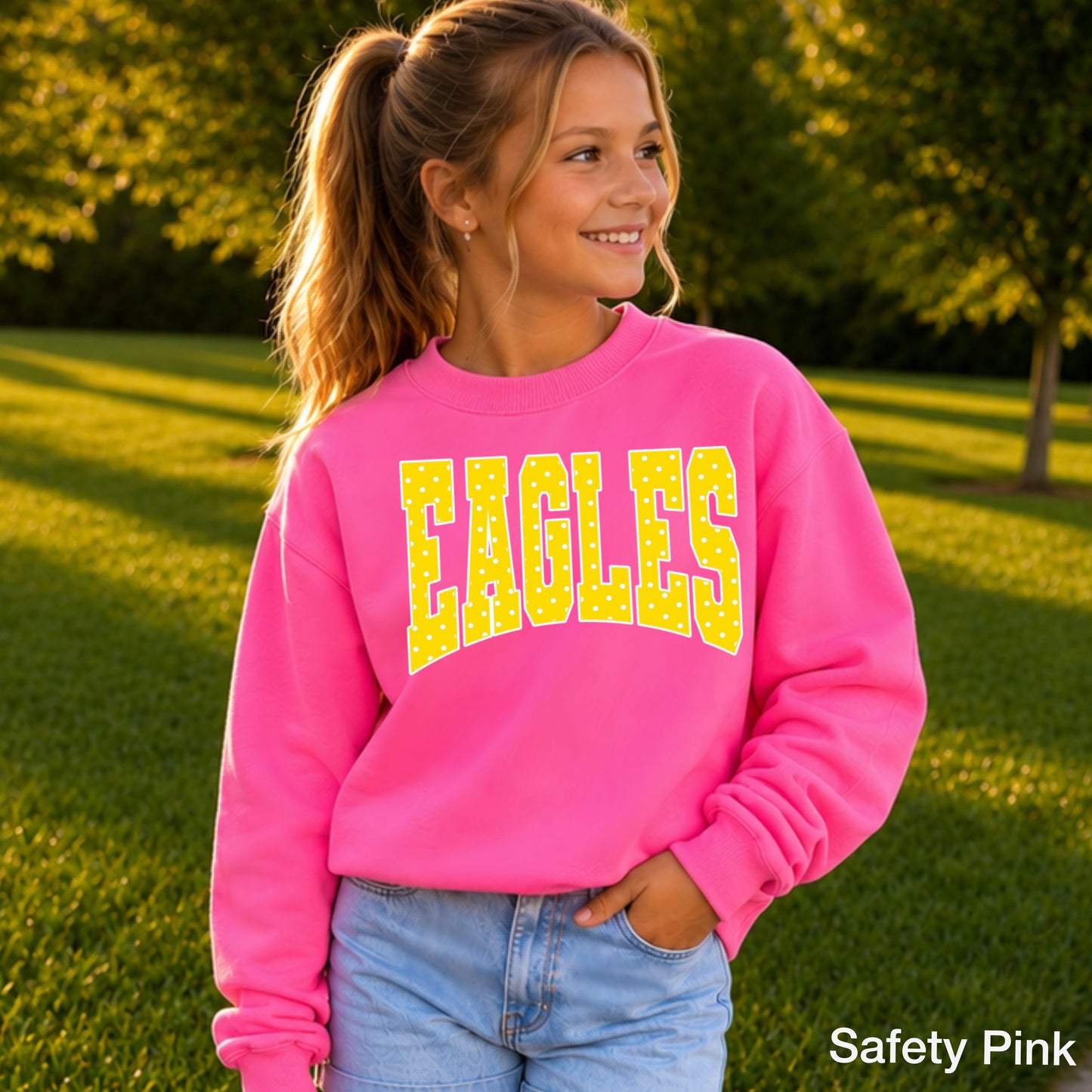 Eagles Polka Dot Youth Crewneck Sweatshirt
