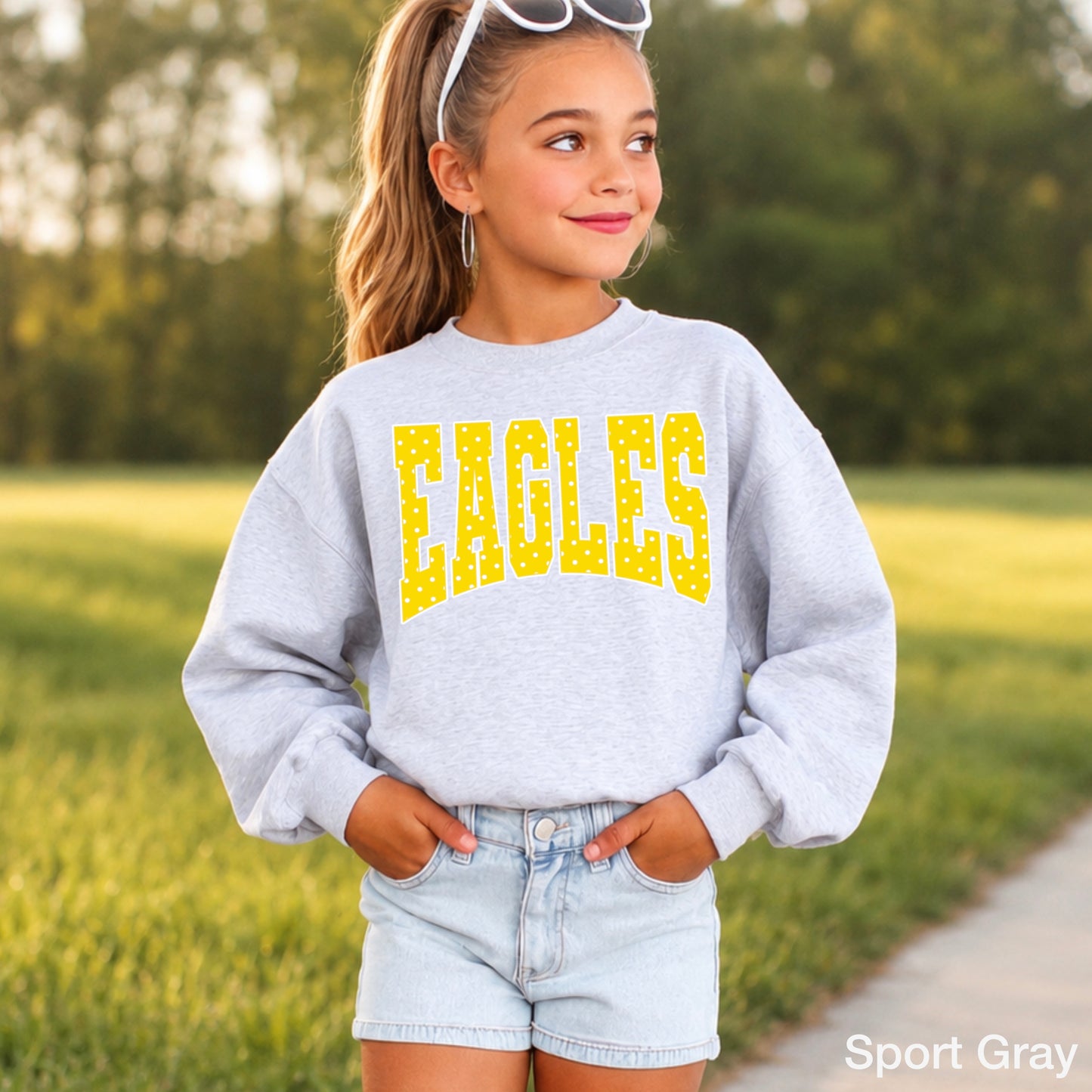 Eagles Polka Dot Youth Crewneck Sweatshirt