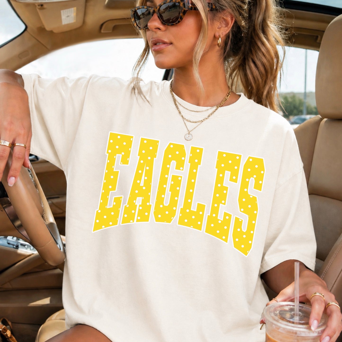 Eagles Polka Dot Comfort Color Graphic Tee