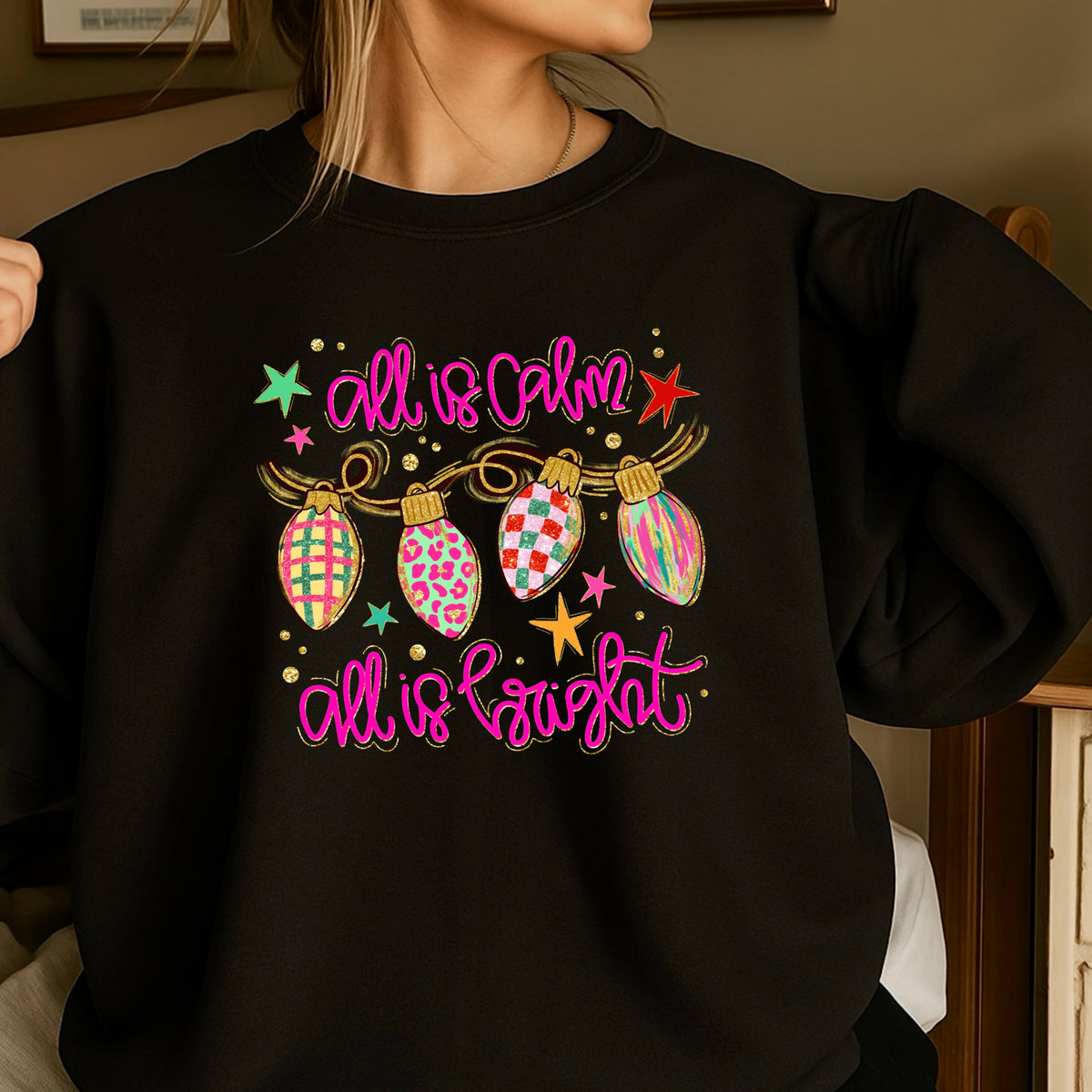 All Is Calm Christmas Crewneck Sweatshirt