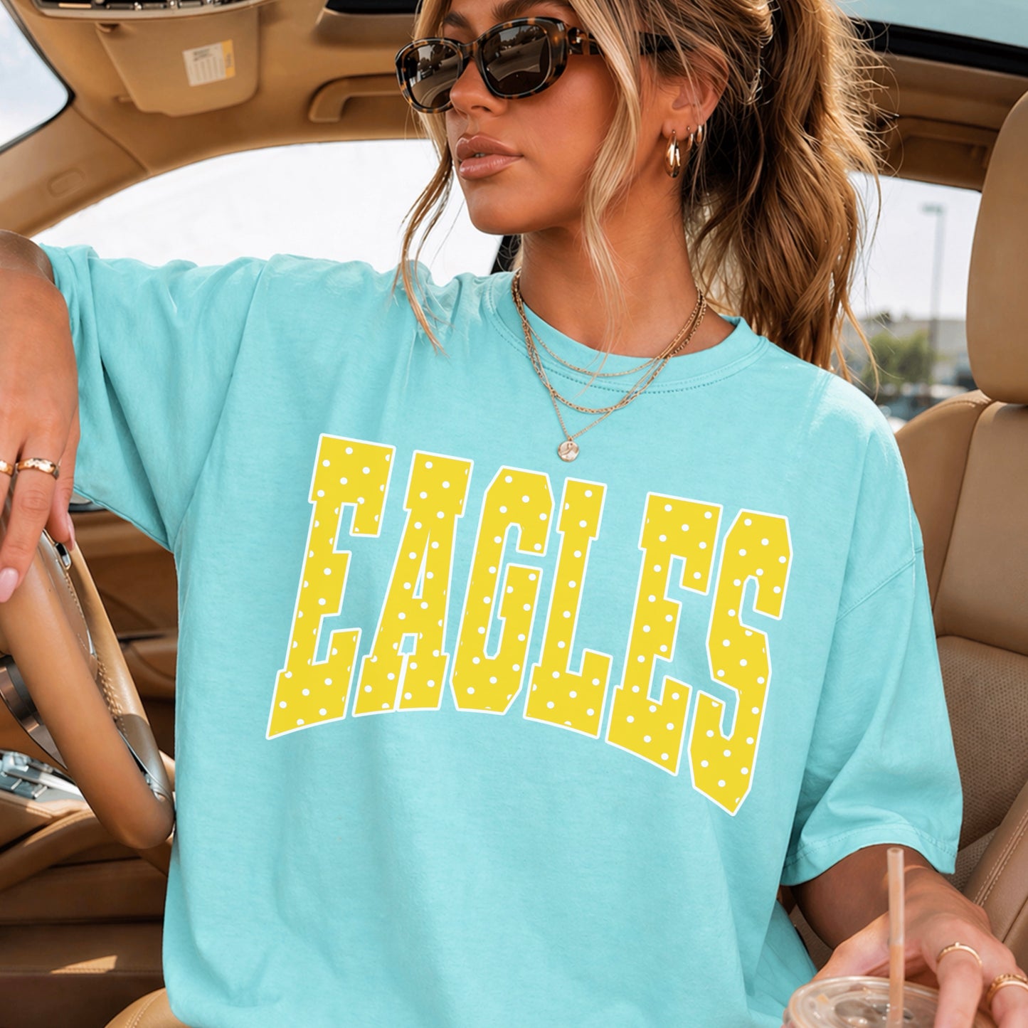 Eagles Polka Dot Comfort Color Graphic Tee