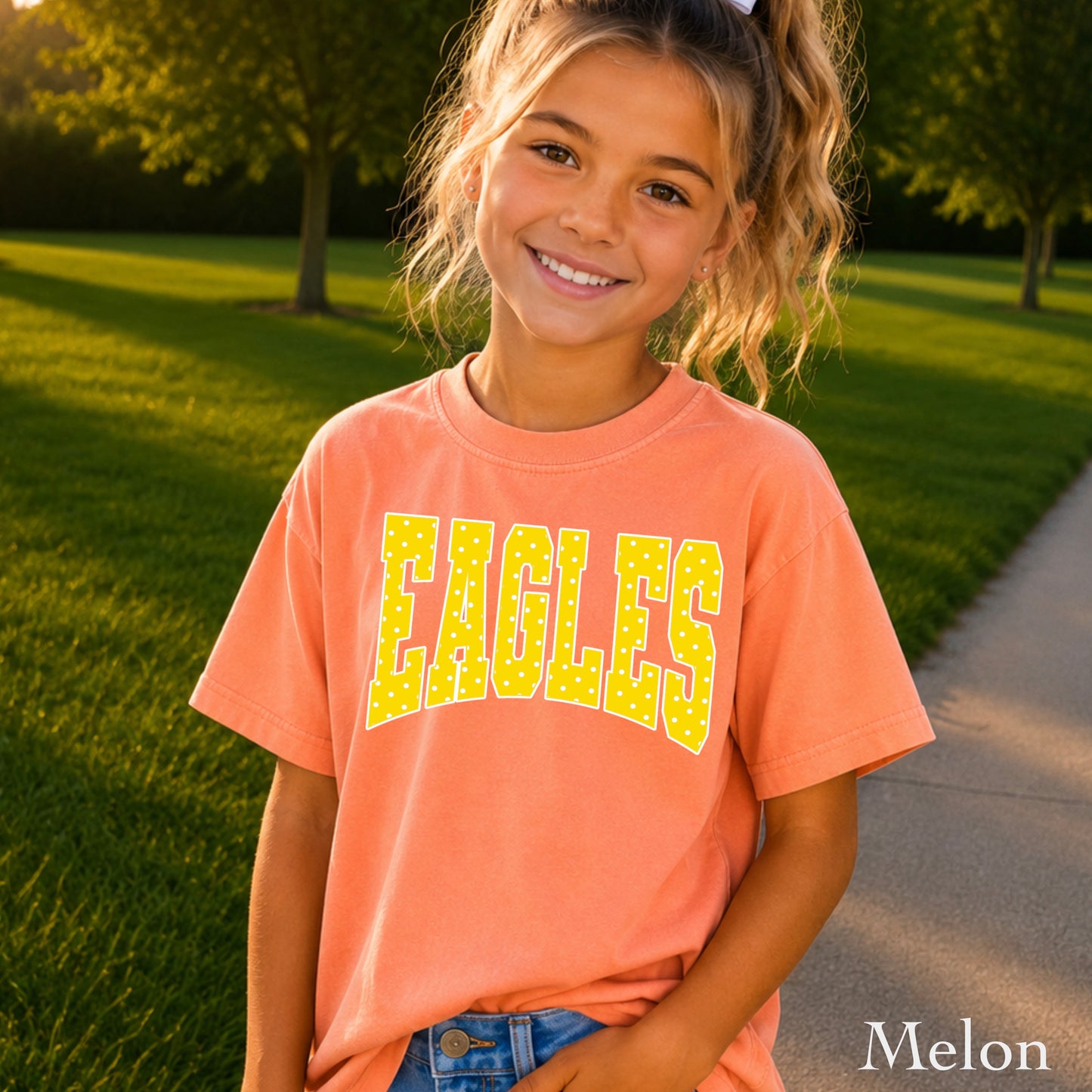 Eagles Polka Dot Youth Comfort Color T-Shirt