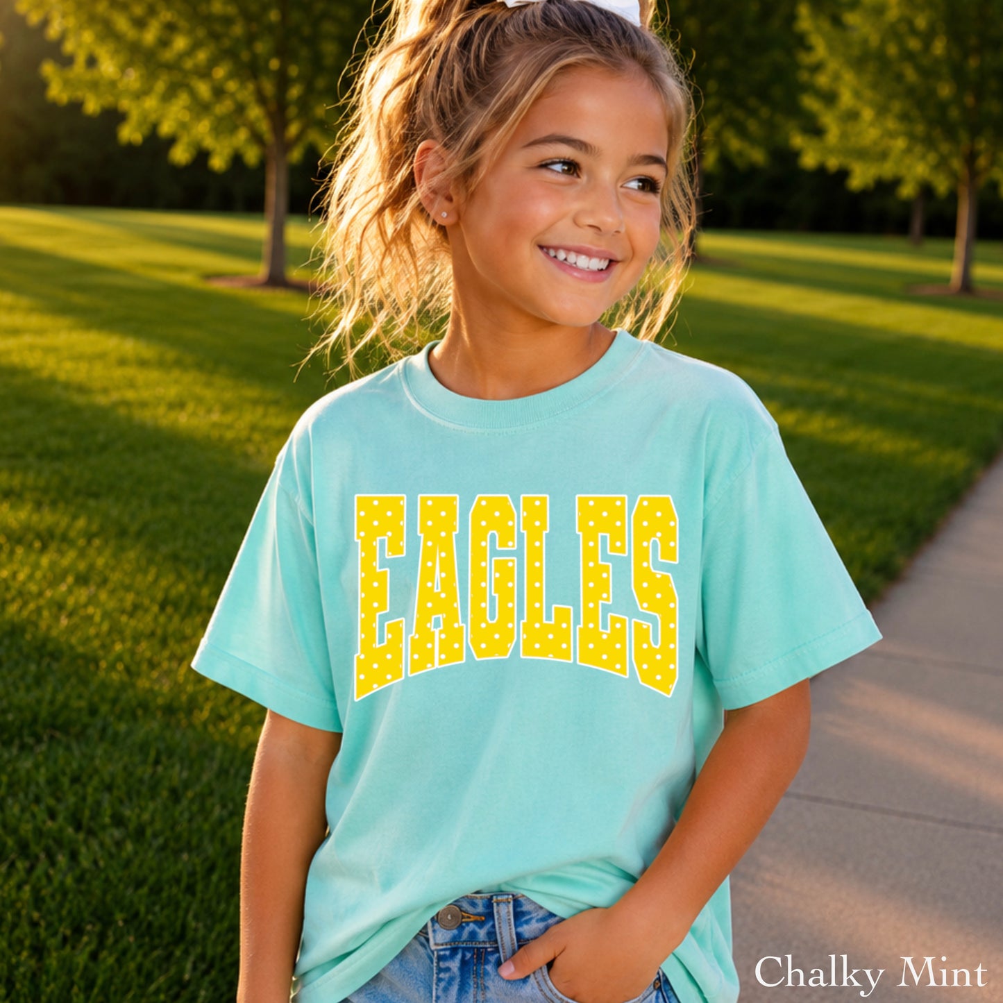 Eagles Polka Dot Youth Comfort Color T-Shirt