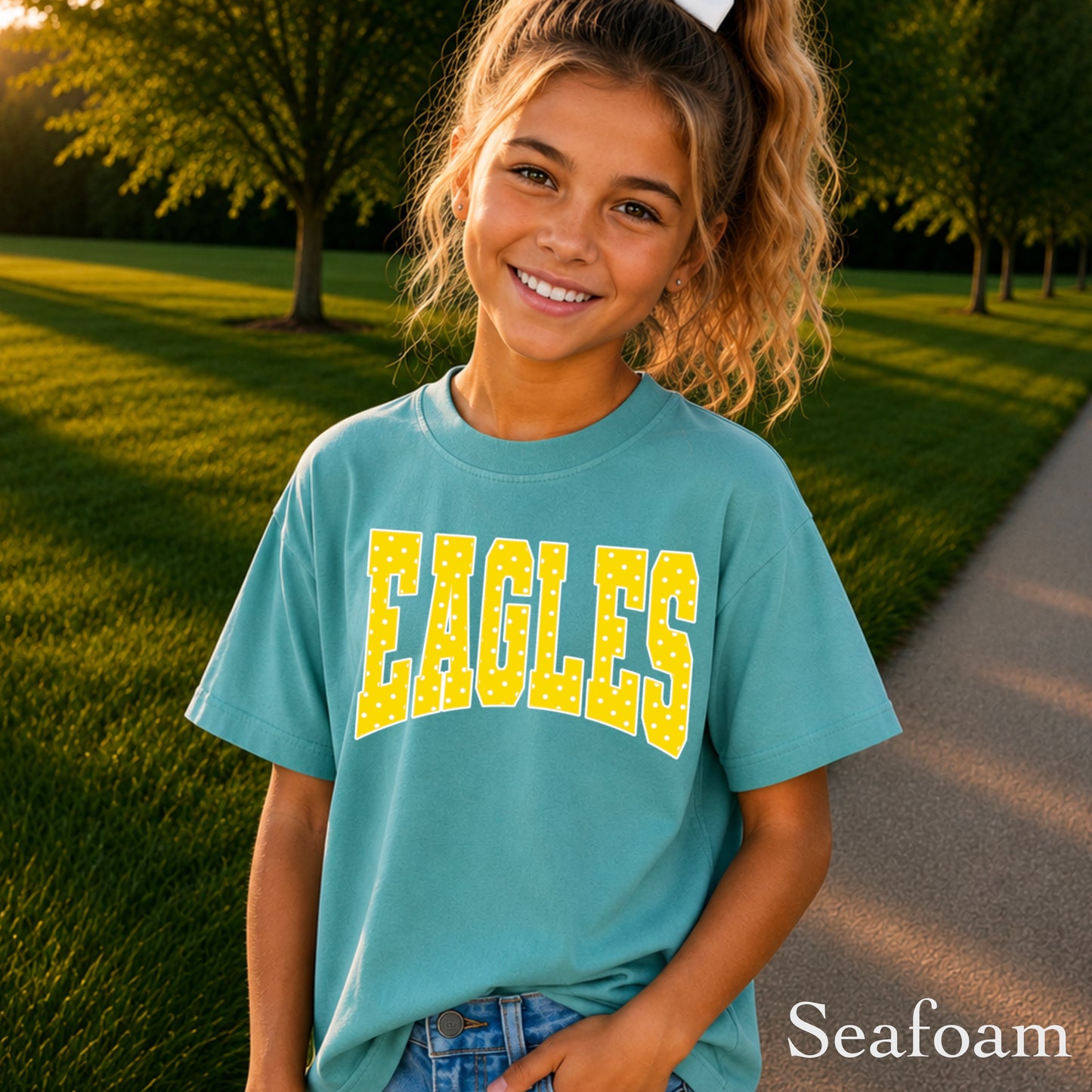 Eagles Polka Dot Youth Comfort Color T-Shirt
