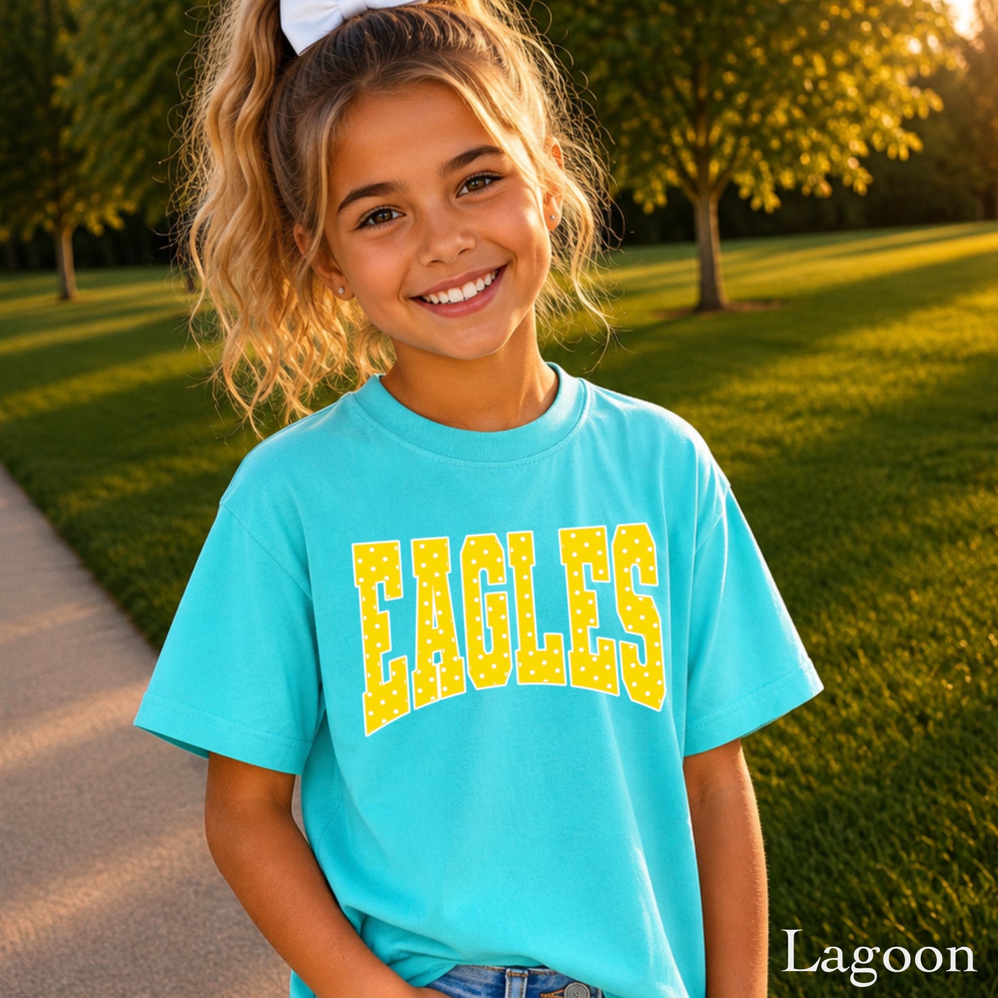 Eagles Polka Dot Youth Comfort Color T-Shirt