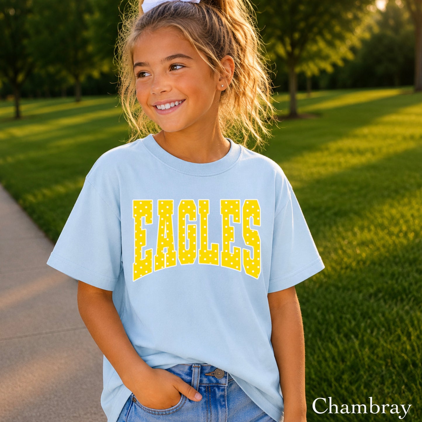 Eagles Polka Dot Youth Comfort Color T-Shirt
