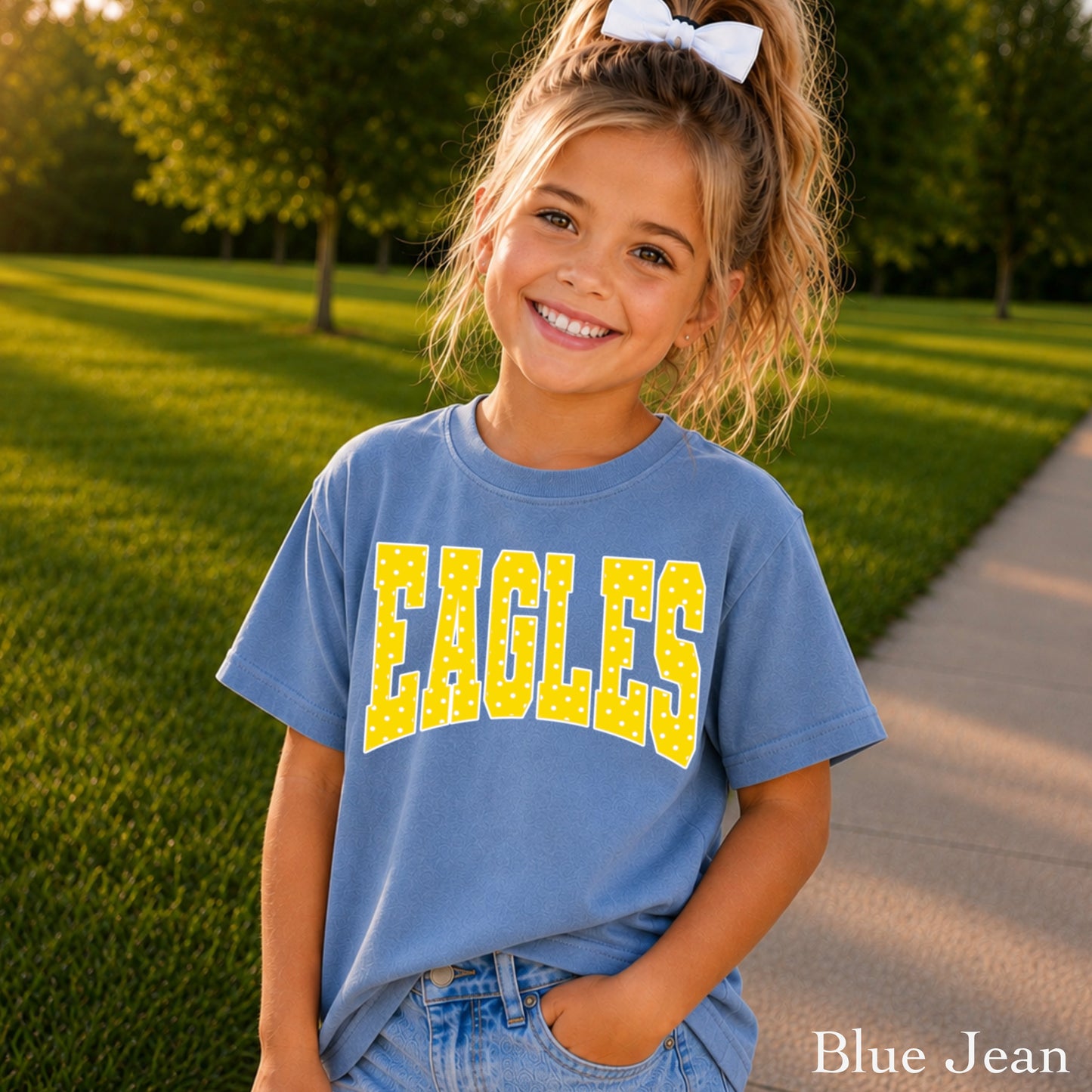 Eagles Polka Dot Youth Comfort Color T-Shirt