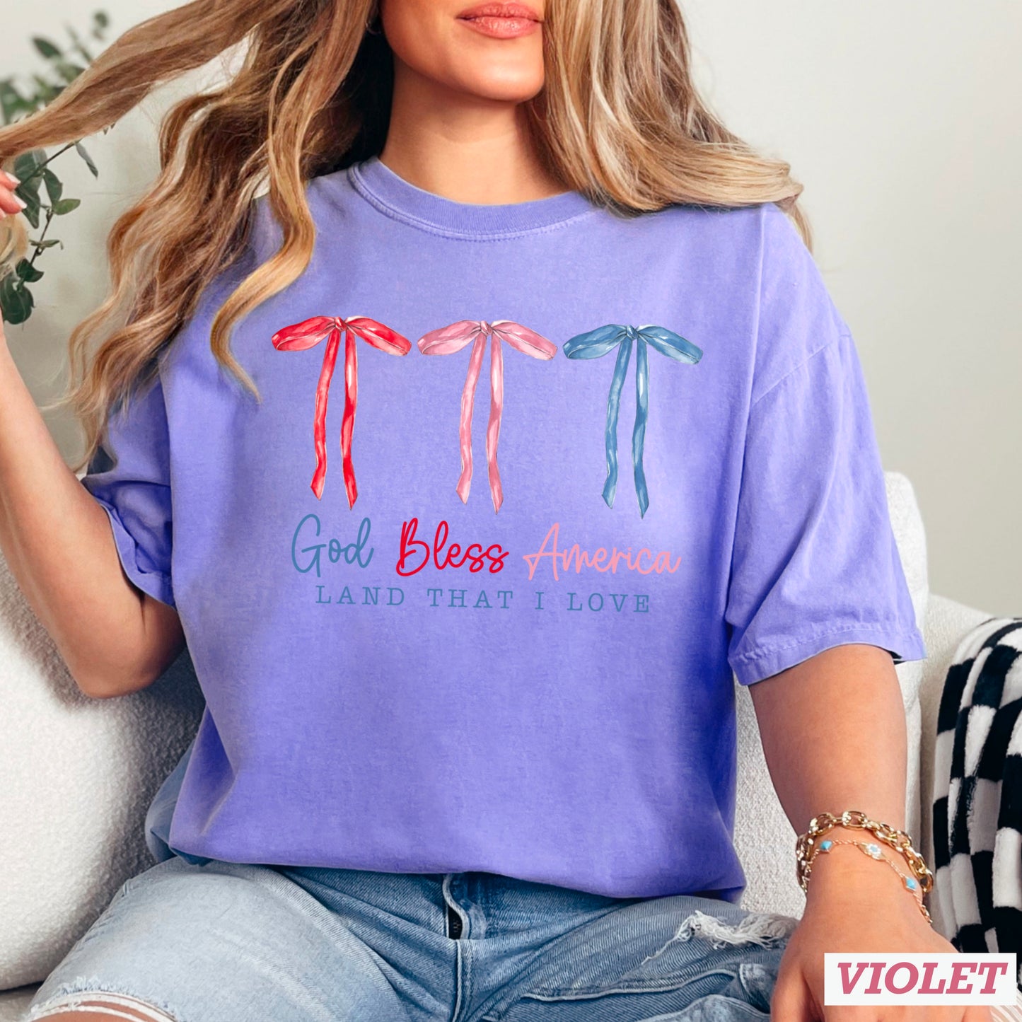 God Bless America Comfort Color Graphic Tee