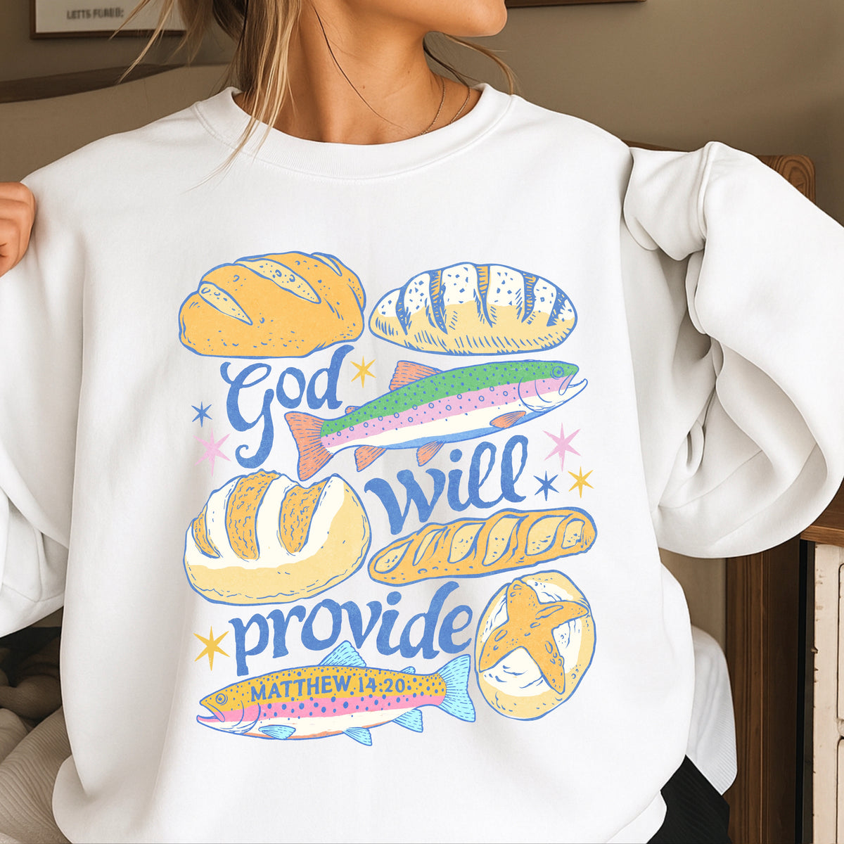 God Will Provide Christian Crewneck Sweatshirt