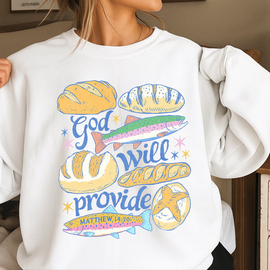 God Will Provide Christian Crewneck Sweatshirt