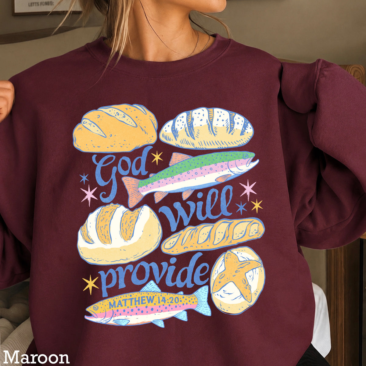God Will Provide Christian Crewneck Sweatshirt