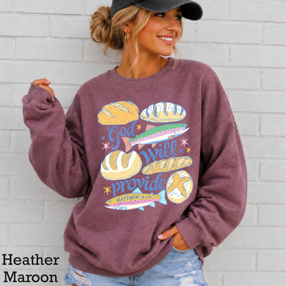 God Will Provide Christian Crewneck Sweatshirt