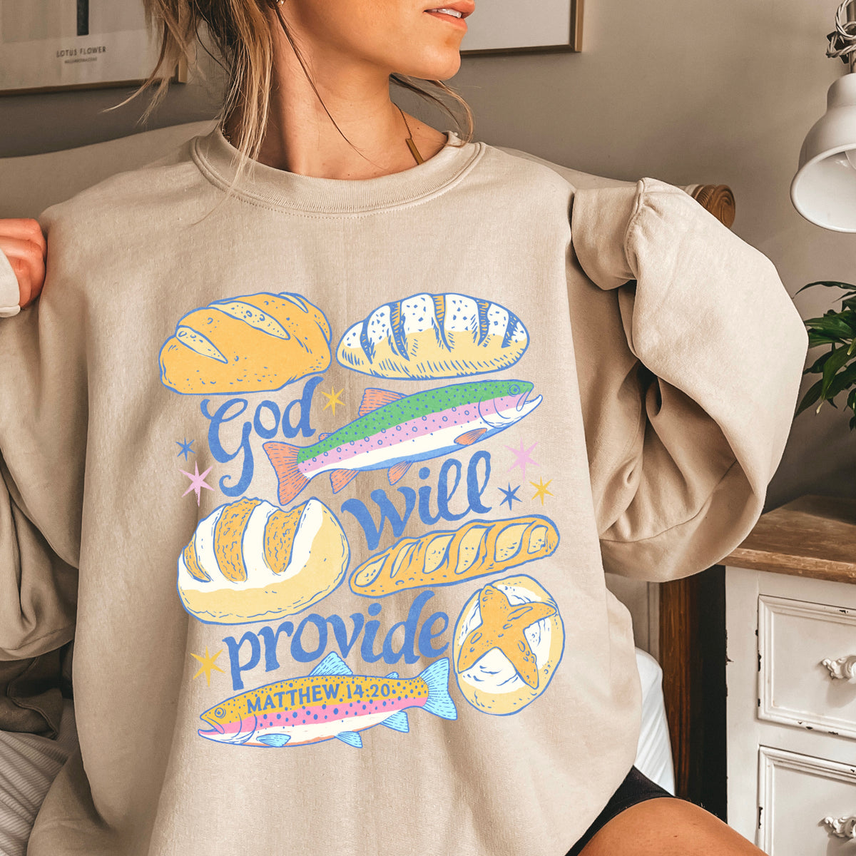 God Will Provide Christian Crewneck Sweatshirt
