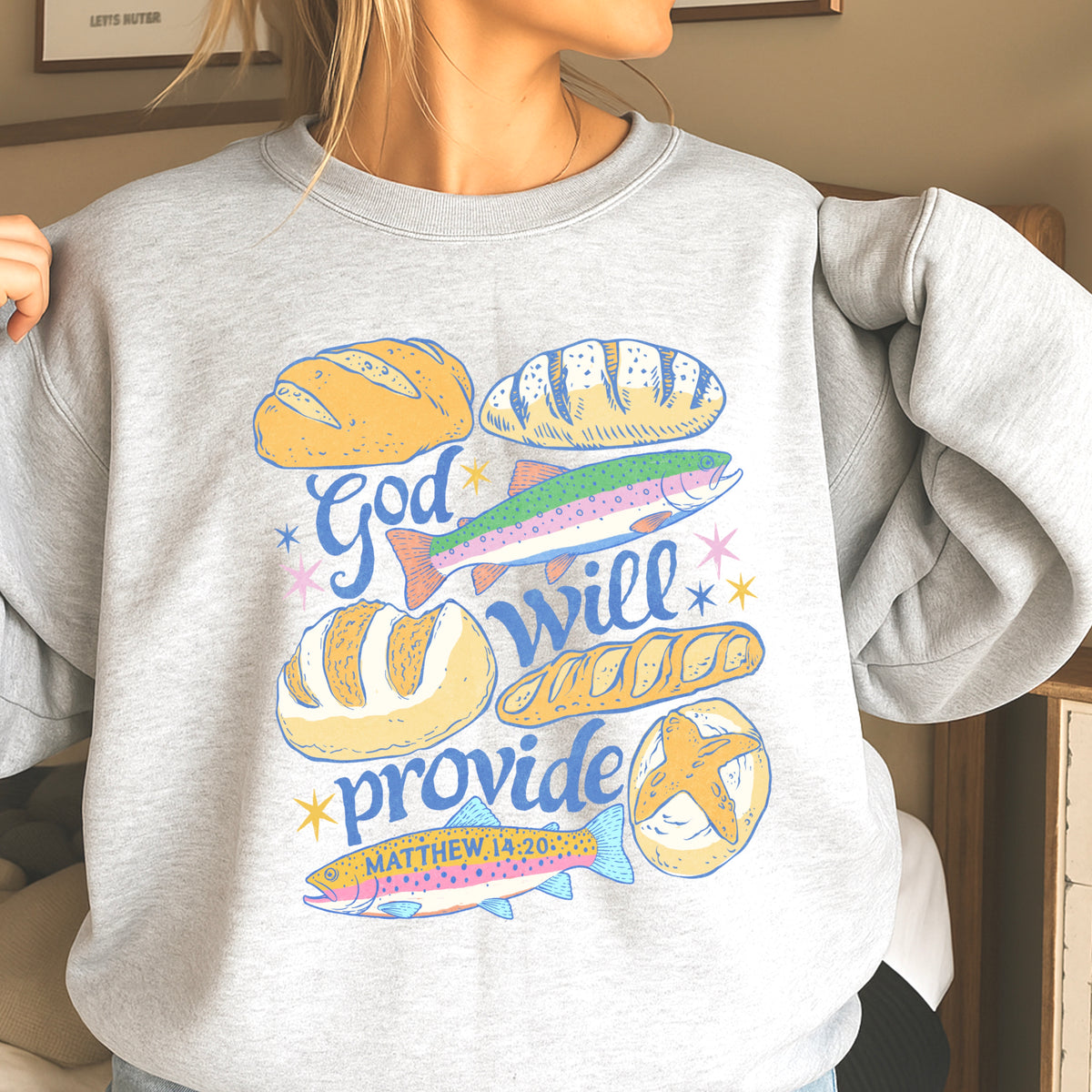 God Will Provide Christian Crewneck Sweatshirt