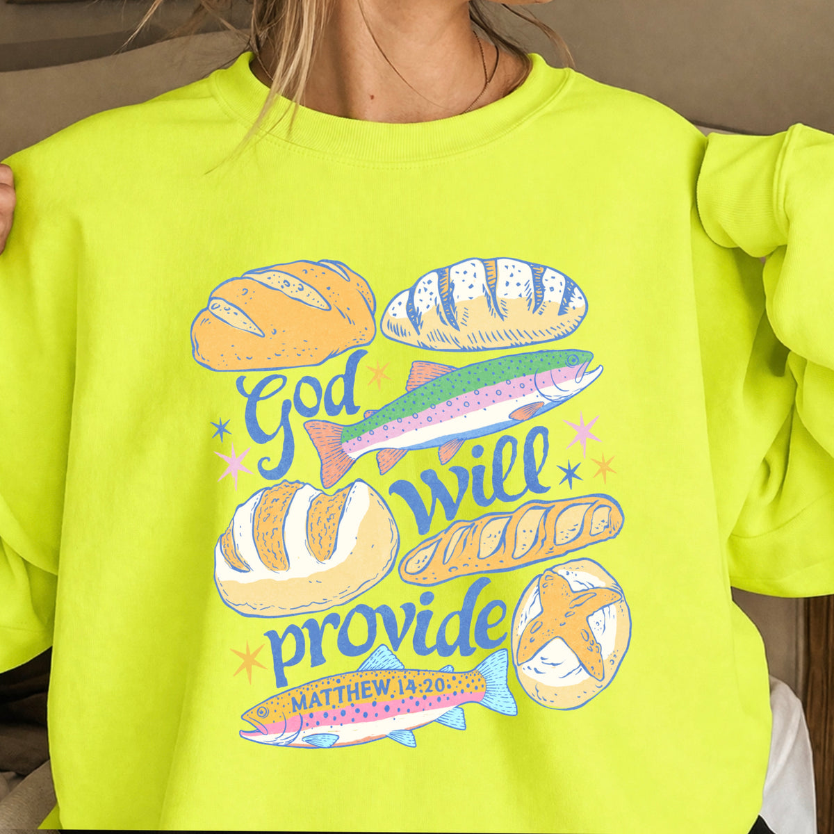 God Will Provide Christian Crewneck Sweatshirt