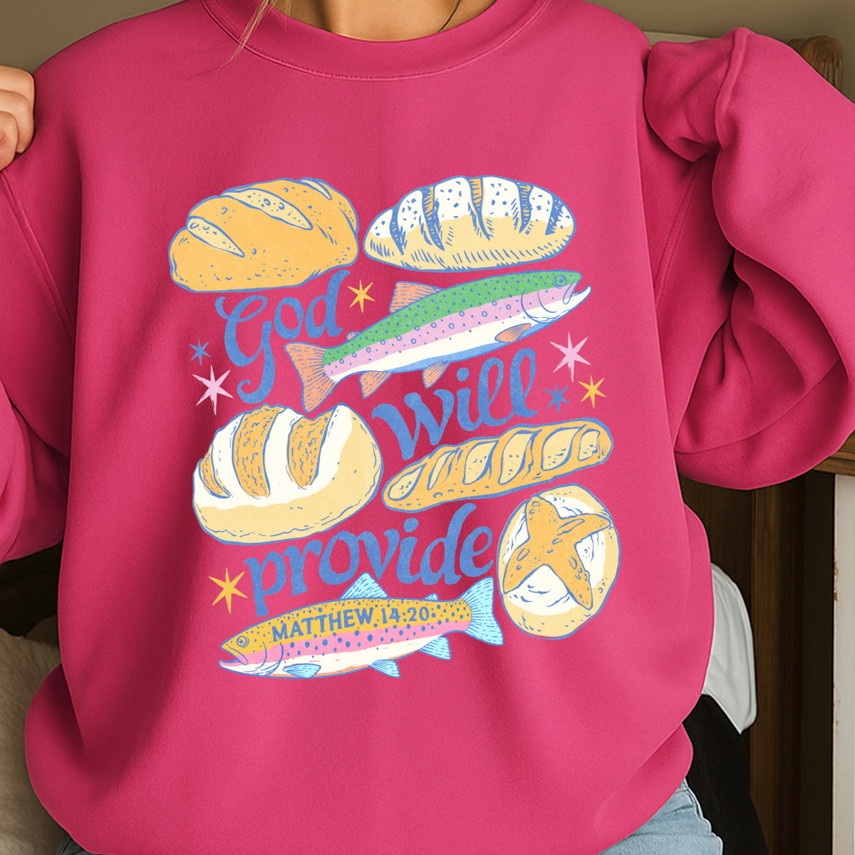 God Will Provide Christian Crewneck Sweatshirt