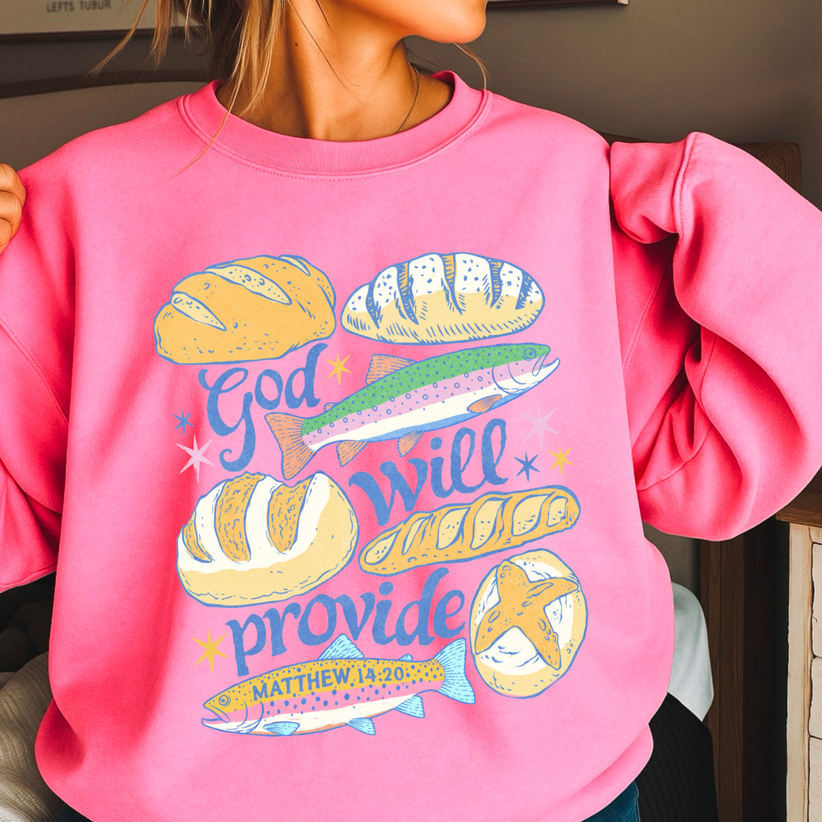 God Will Provide Christian Crewneck Sweatshirt
