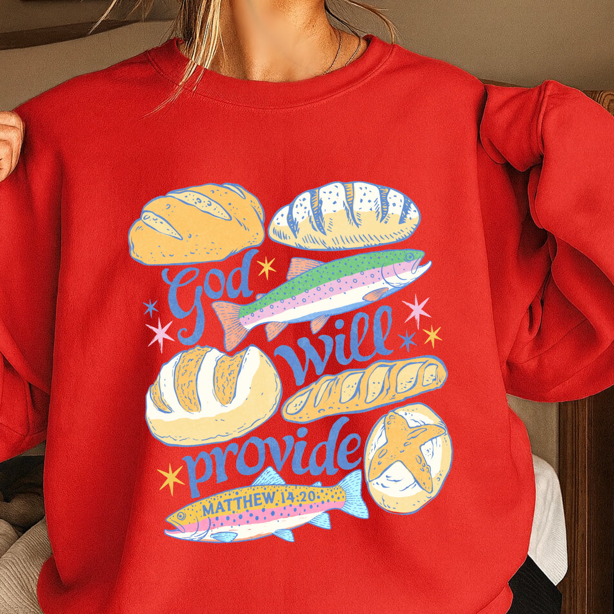 God Will Provide Christian Crewneck Sweatshirt