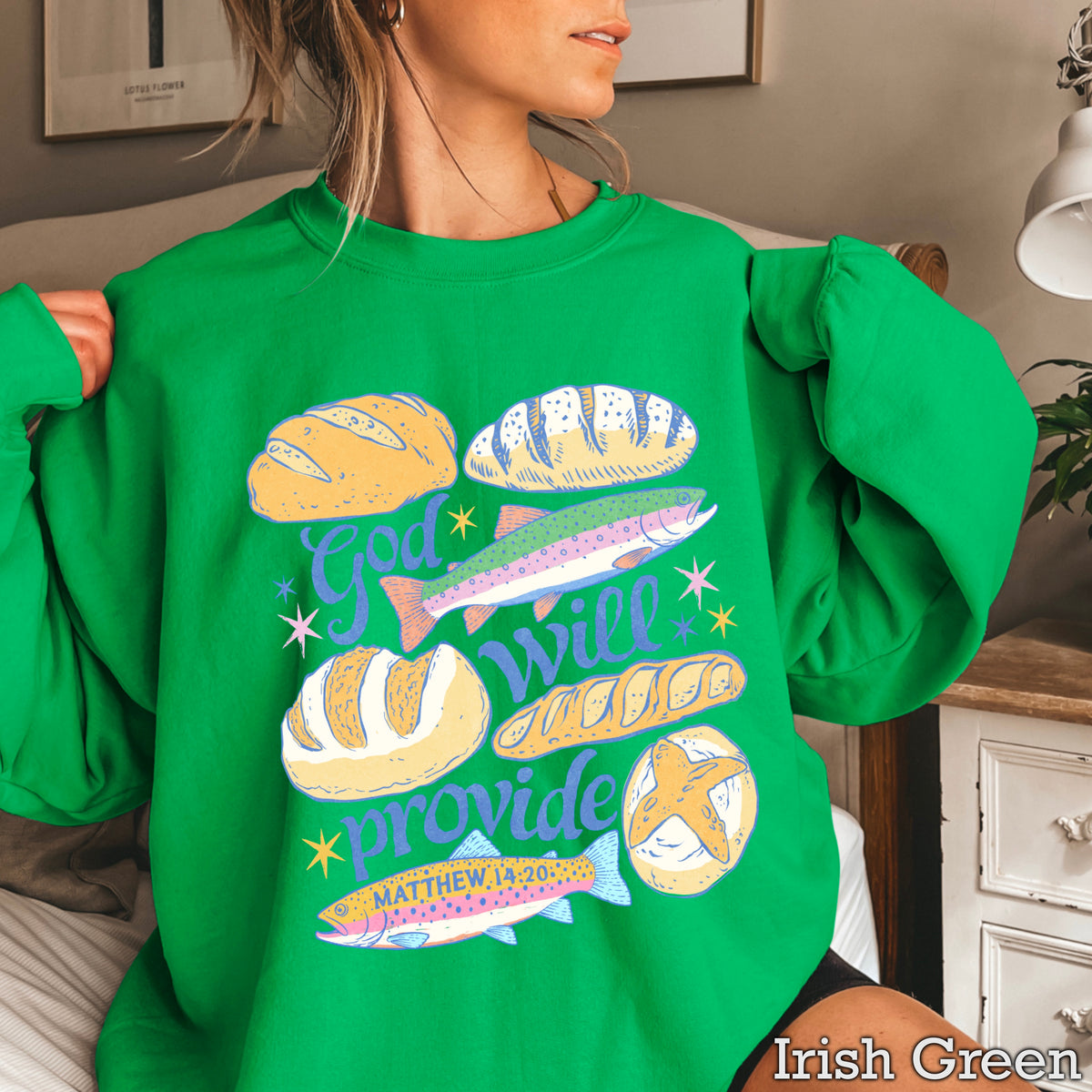 God Will Provide Christian Crewneck Sweatshirt