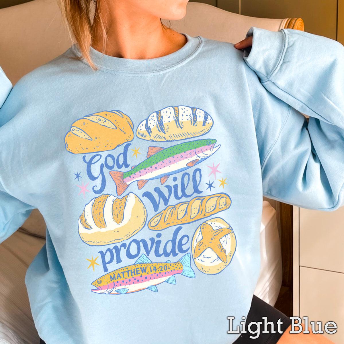 God Will Provide Christian Crewneck Sweatshirt