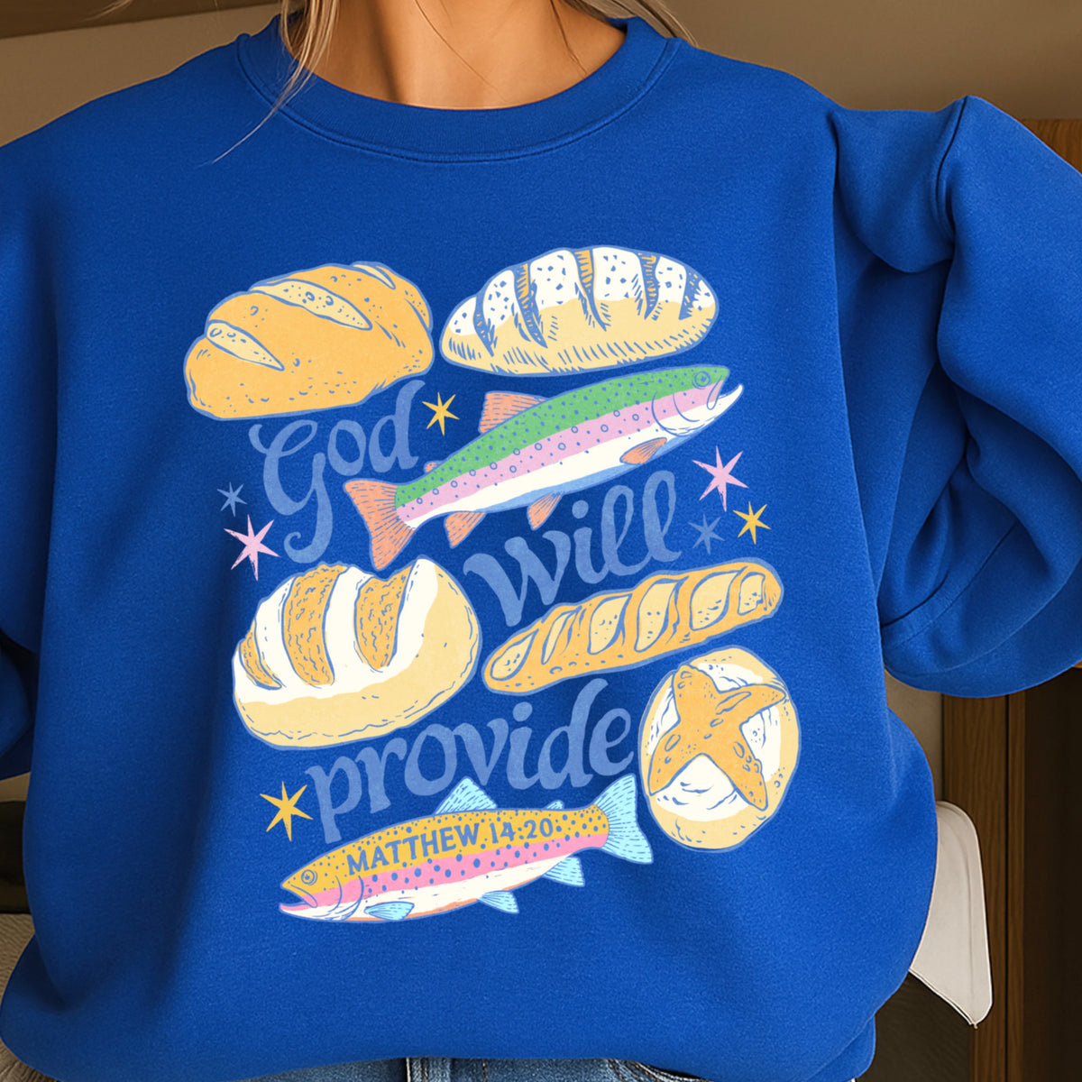 God Will Provide Christian Crewneck Sweatshirt