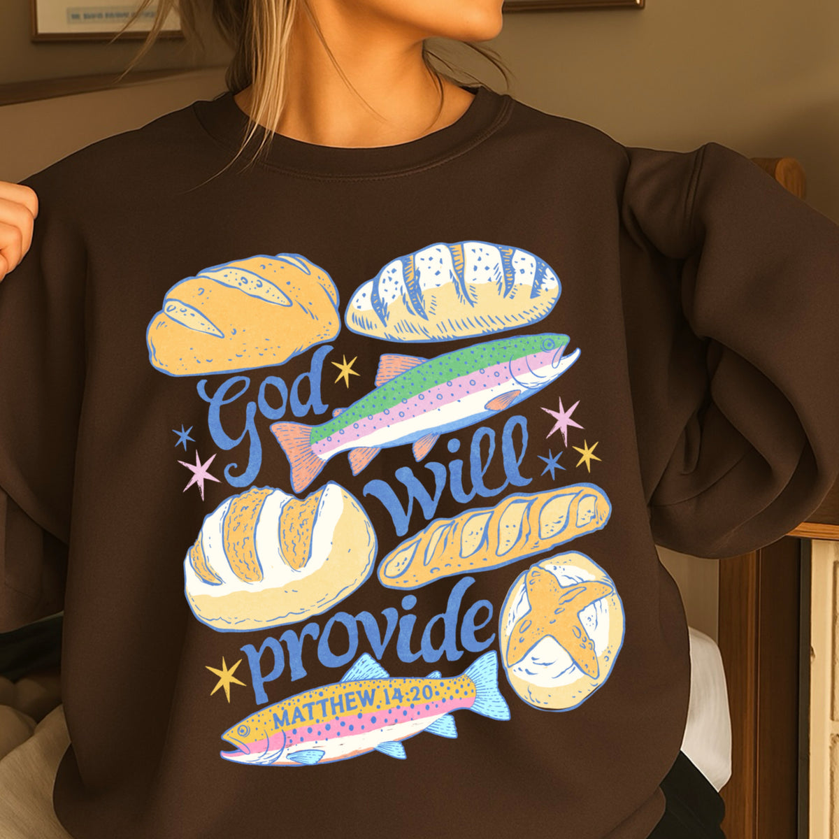 God Will Provide Christian Crewneck Sweatshirt