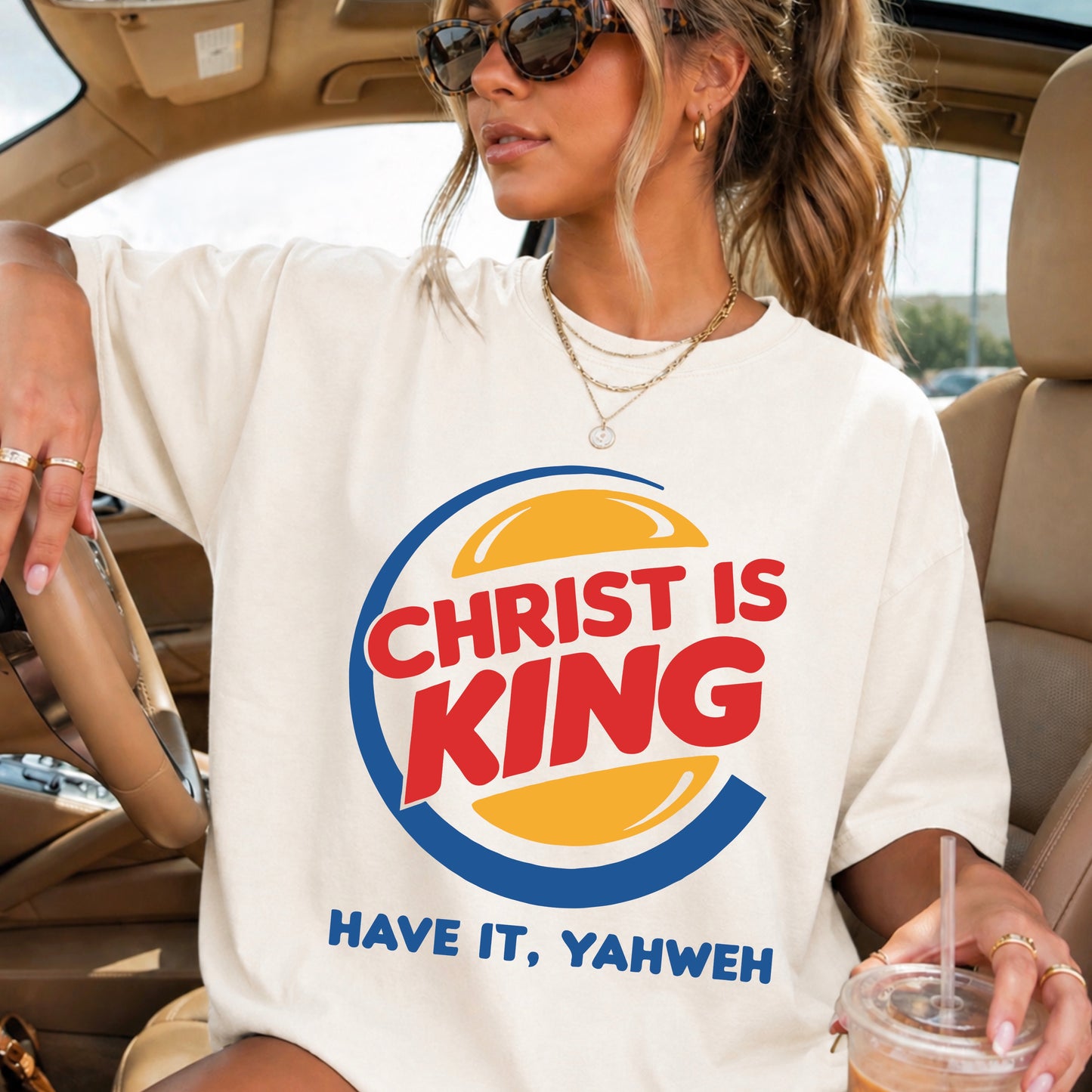 Christ Is King Christian Comfort Color Graphic Tee