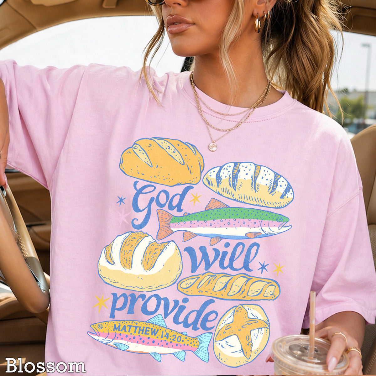 God Will Provide Comfort Color Graphic Tee