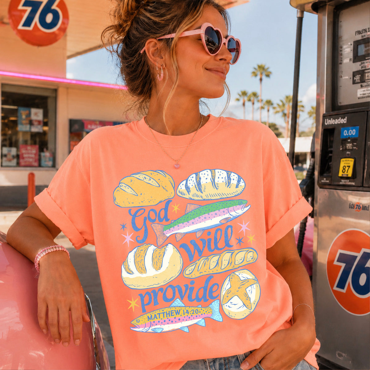 God Will Provide Comfort Color Graphic Tee