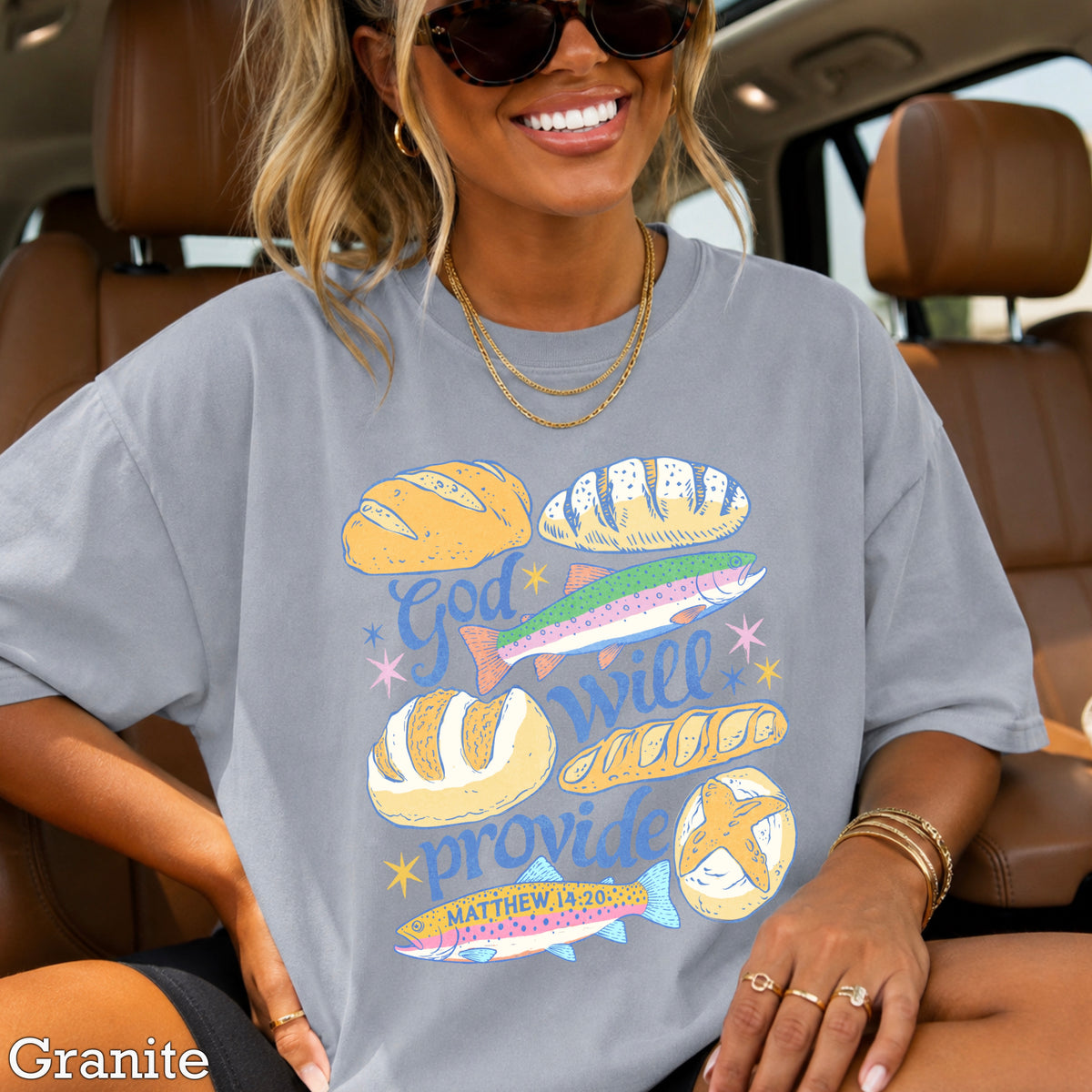 God Will Provide Comfort Color Graphic Tee
