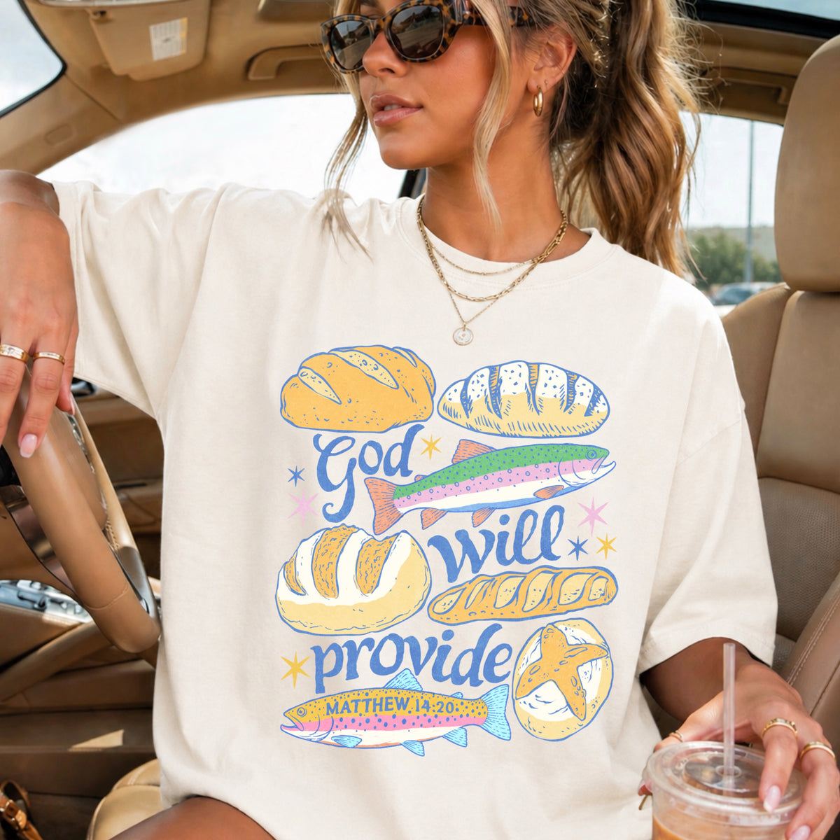 God Will Provide Comfort Color Graphic Tee