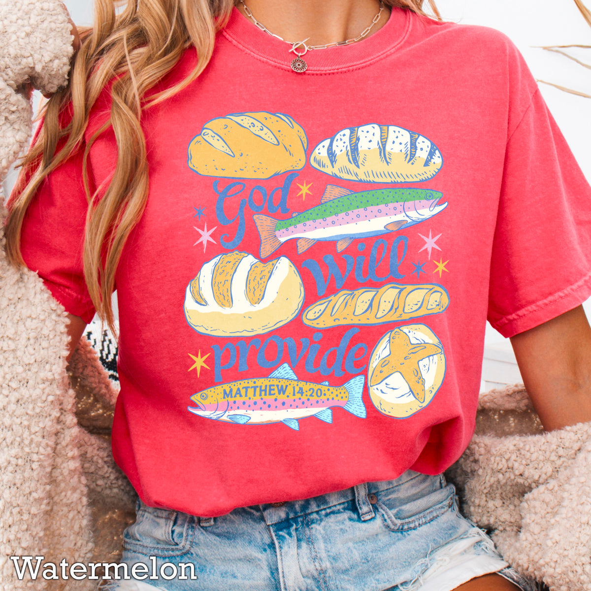 God Will Provide Comfort Color Graphic Tee