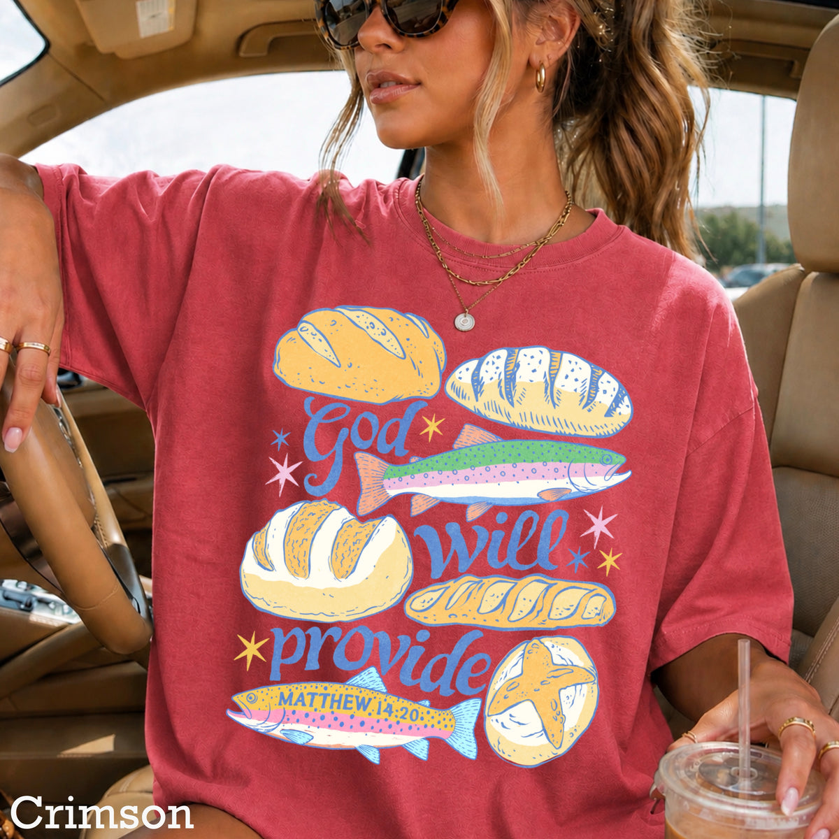 God Will Provide Comfort Color Graphic Tee