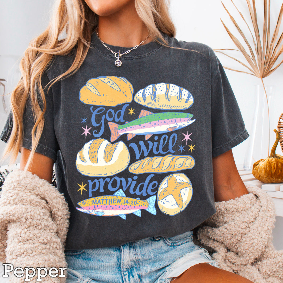 God Will Provide Comfort Color Graphic Tee