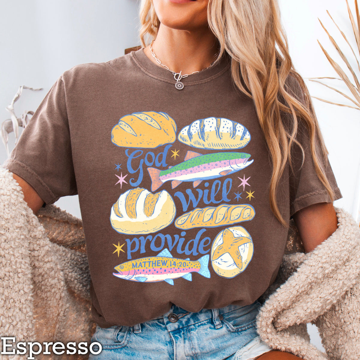 God Will Provide Comfort Color Graphic Tee