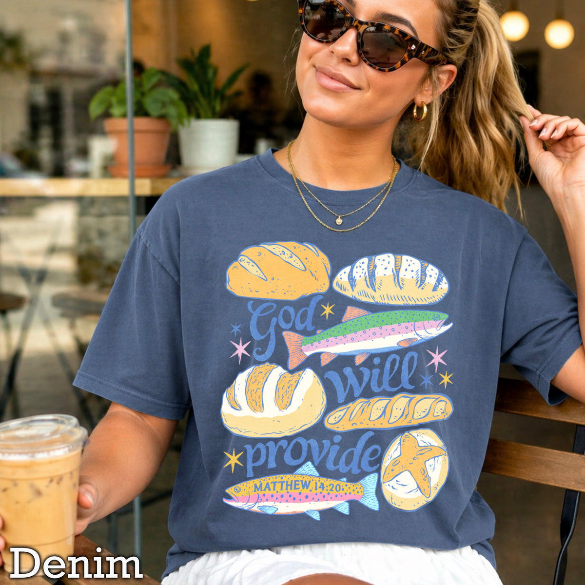 God Will Provide Comfort Color Graphic Tee