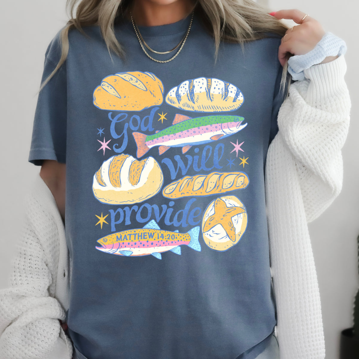 God Will Provide Comfort Color Graphic Tee