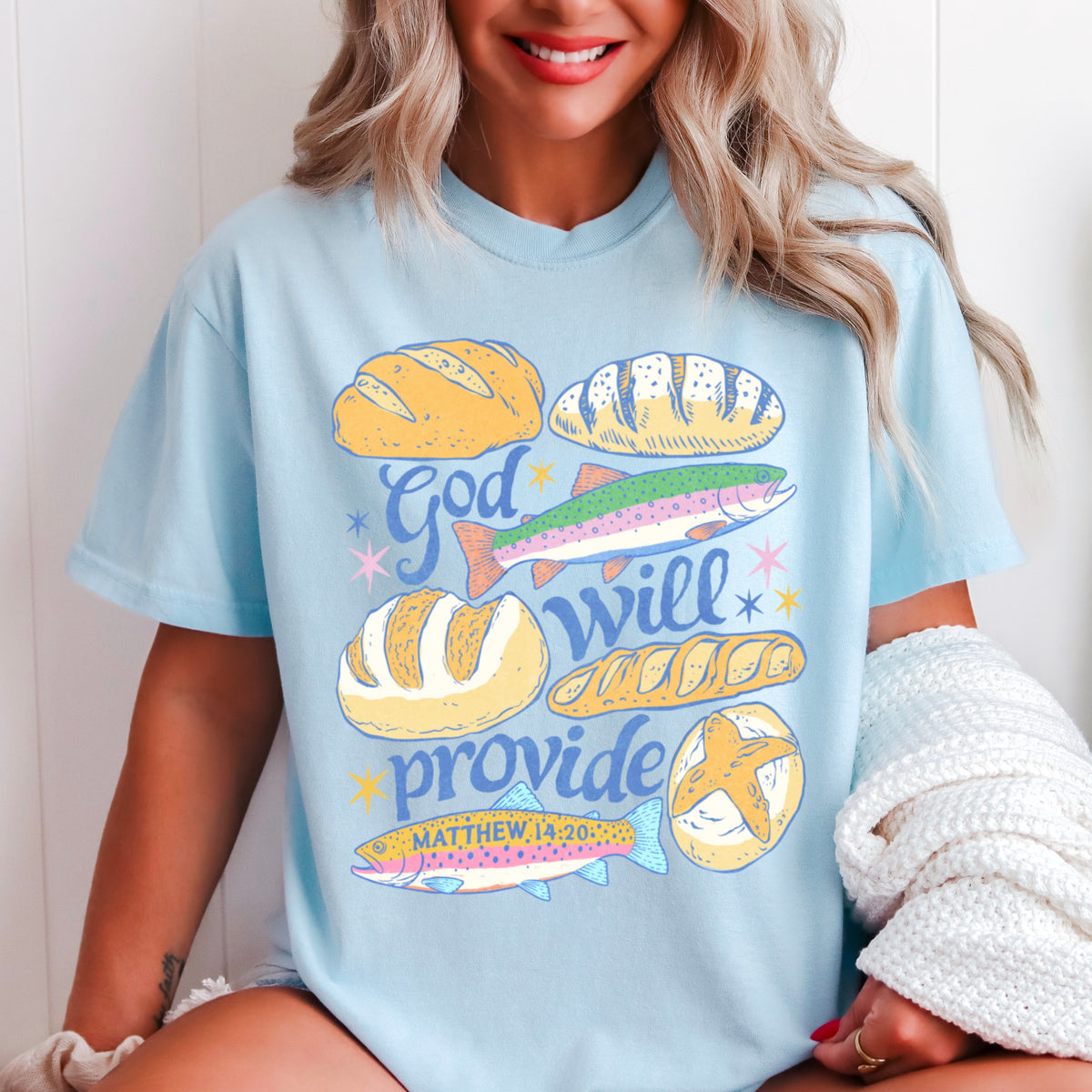 God Will Provide Comfort Color Graphic Tee