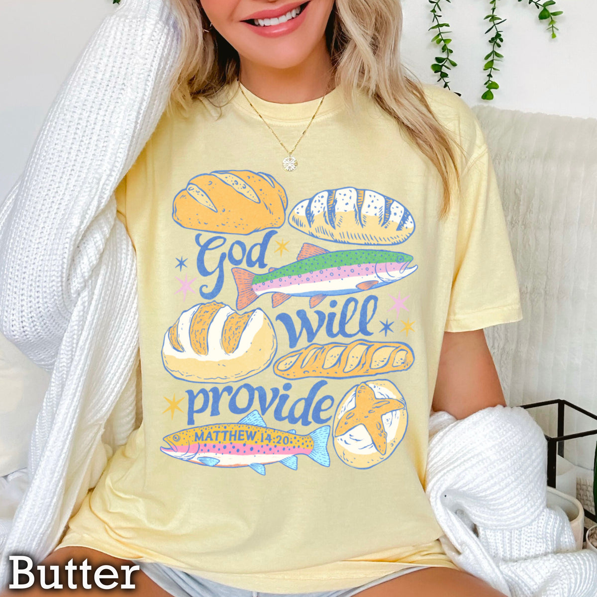 God Will Provide Comfort Color Graphic Tee