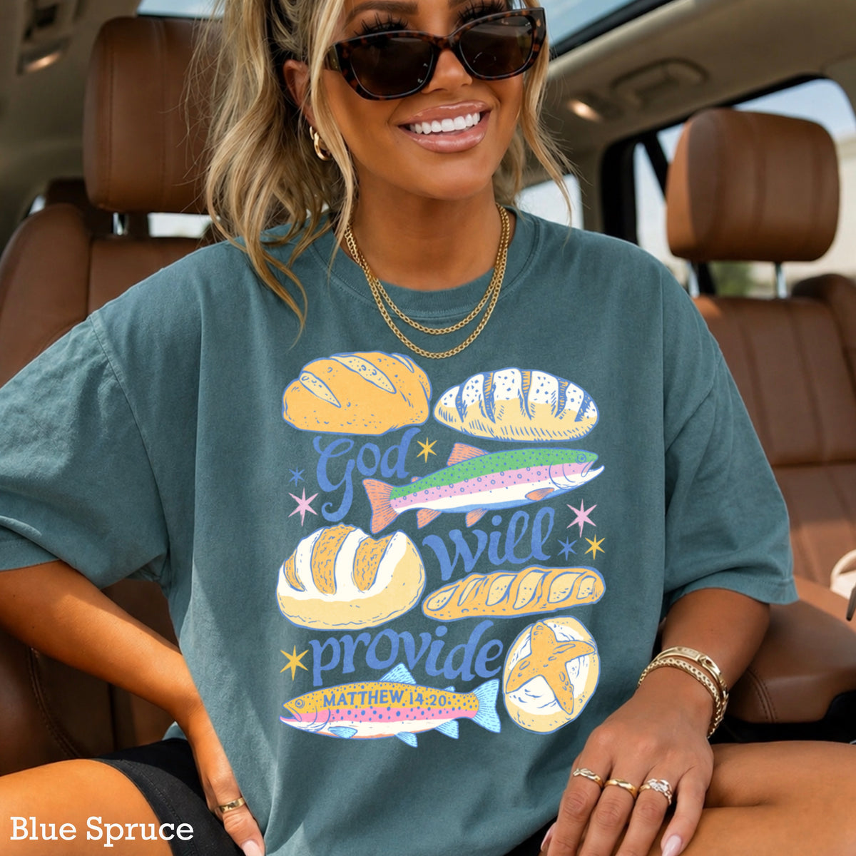 God Will Provide Comfort Color Graphic Tee
