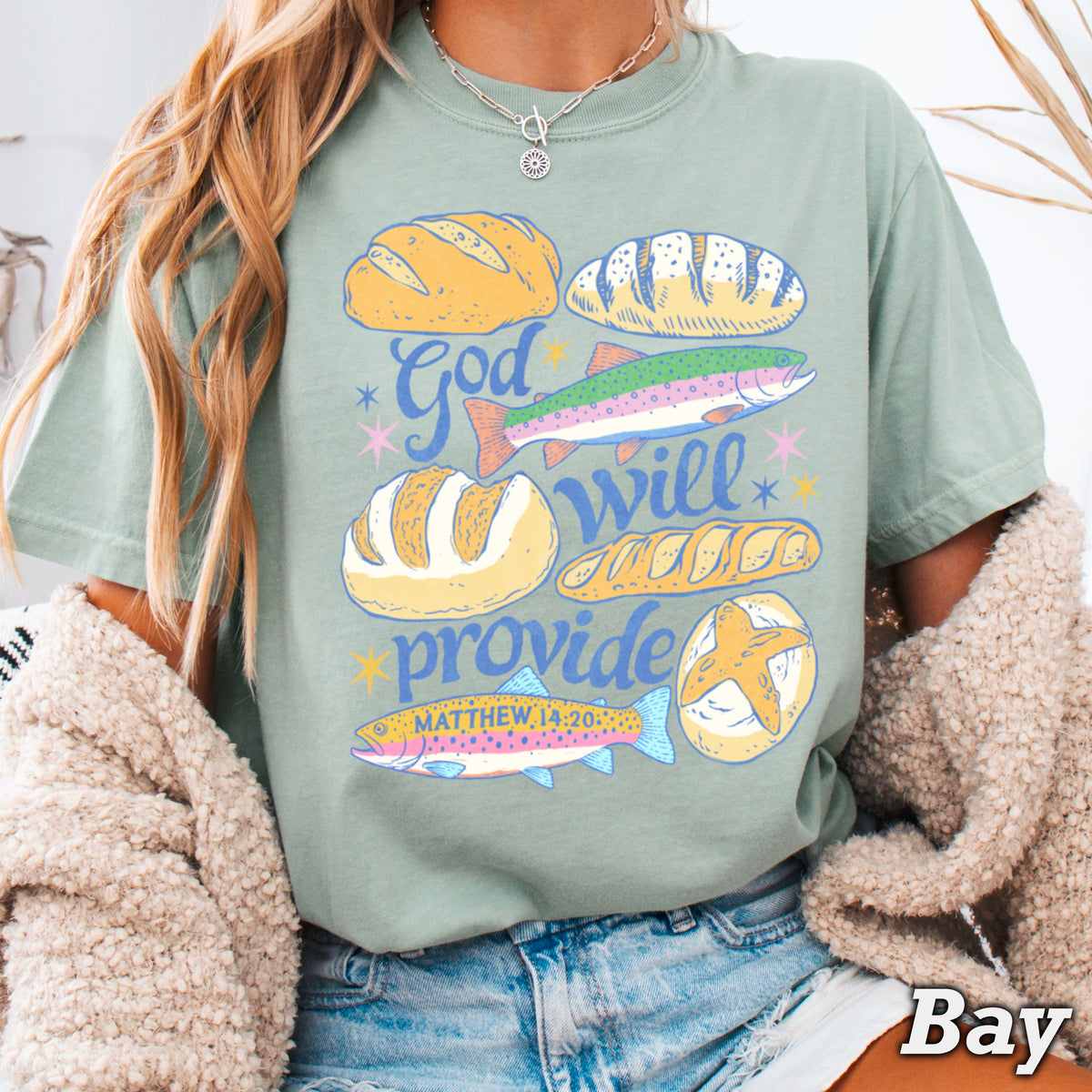 God Will Provide Comfort Color Graphic Tee