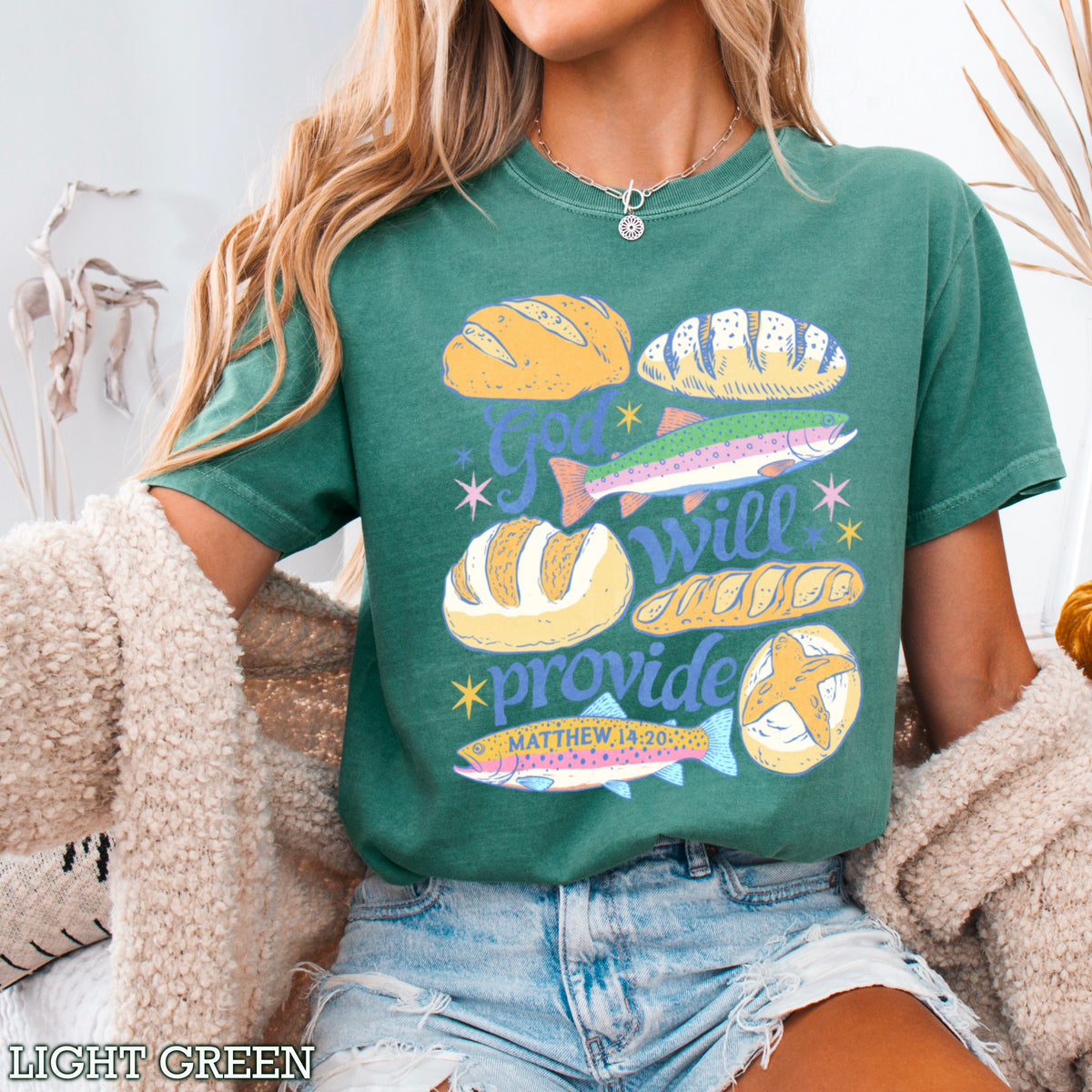God Will Provide Comfort Color Graphic Tee