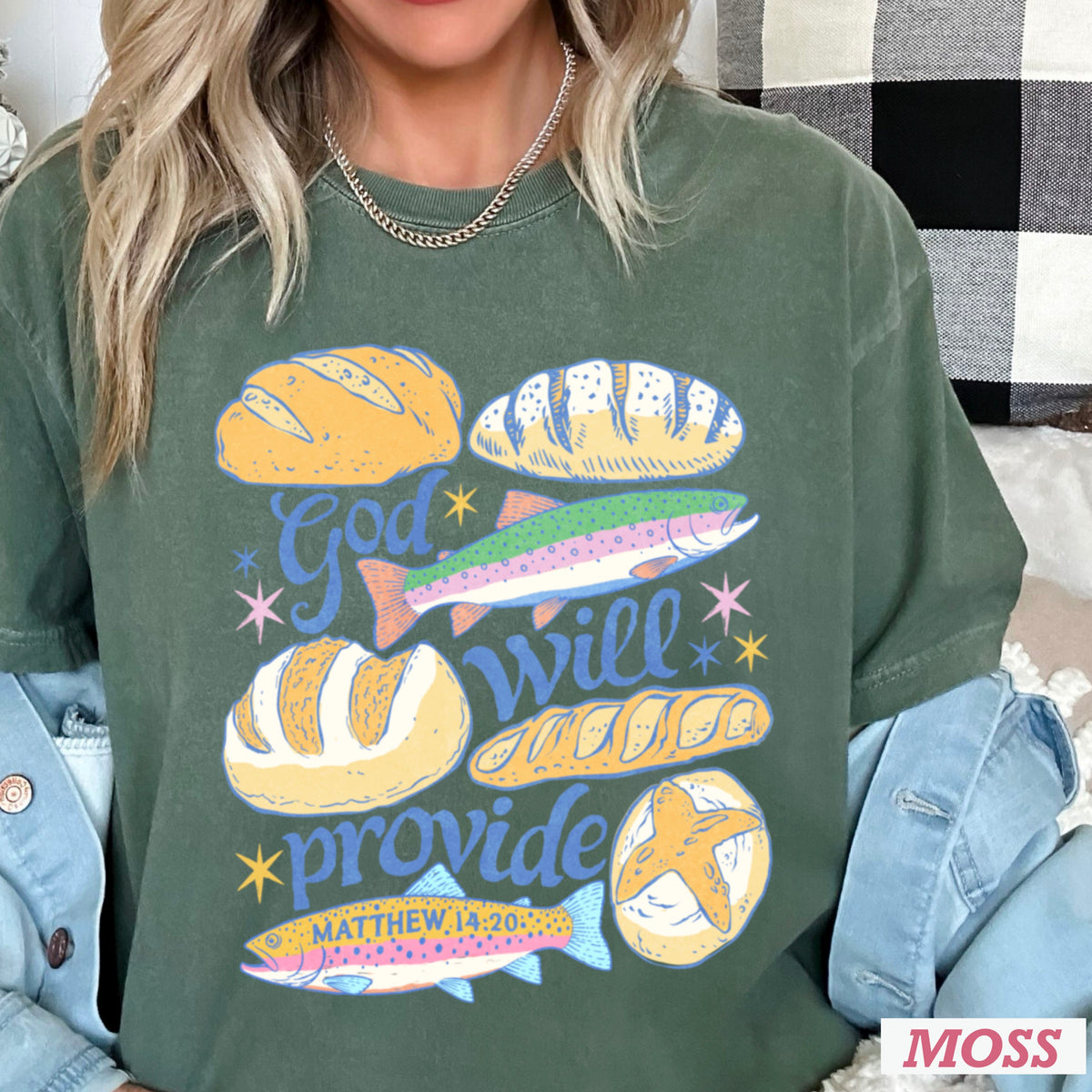 God Will Provide Comfort Color Graphic Tee