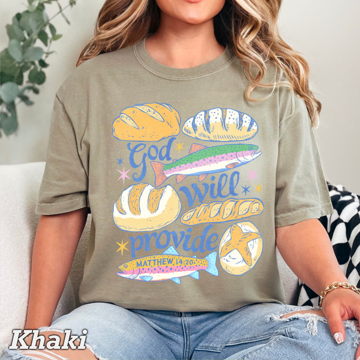 God Will Provide Comfort Color Graphic Tee