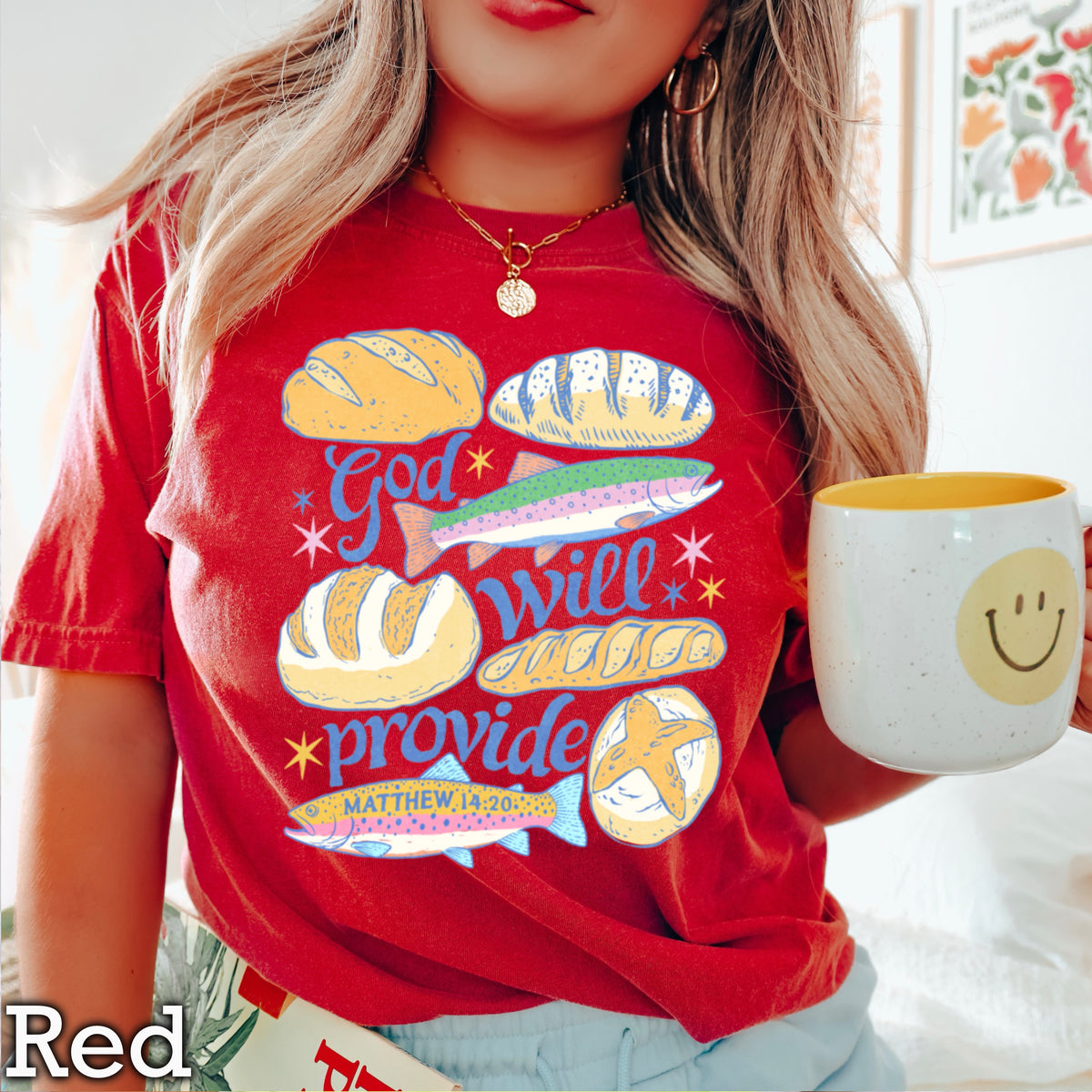 God Will Provide Comfort Color Graphic Tee